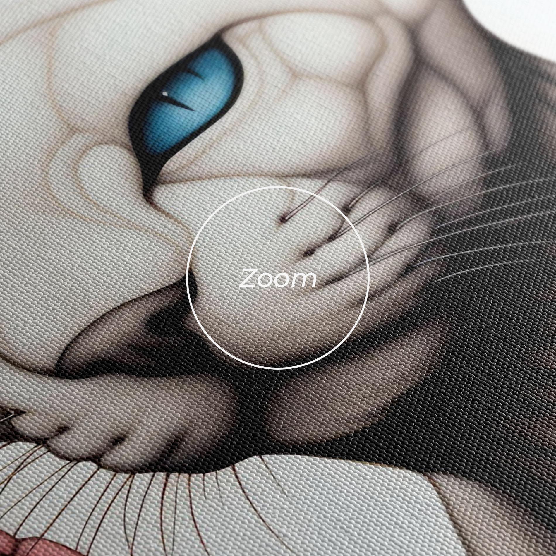 Vászonkép Blue Eyes Cat Drawing mockup 3