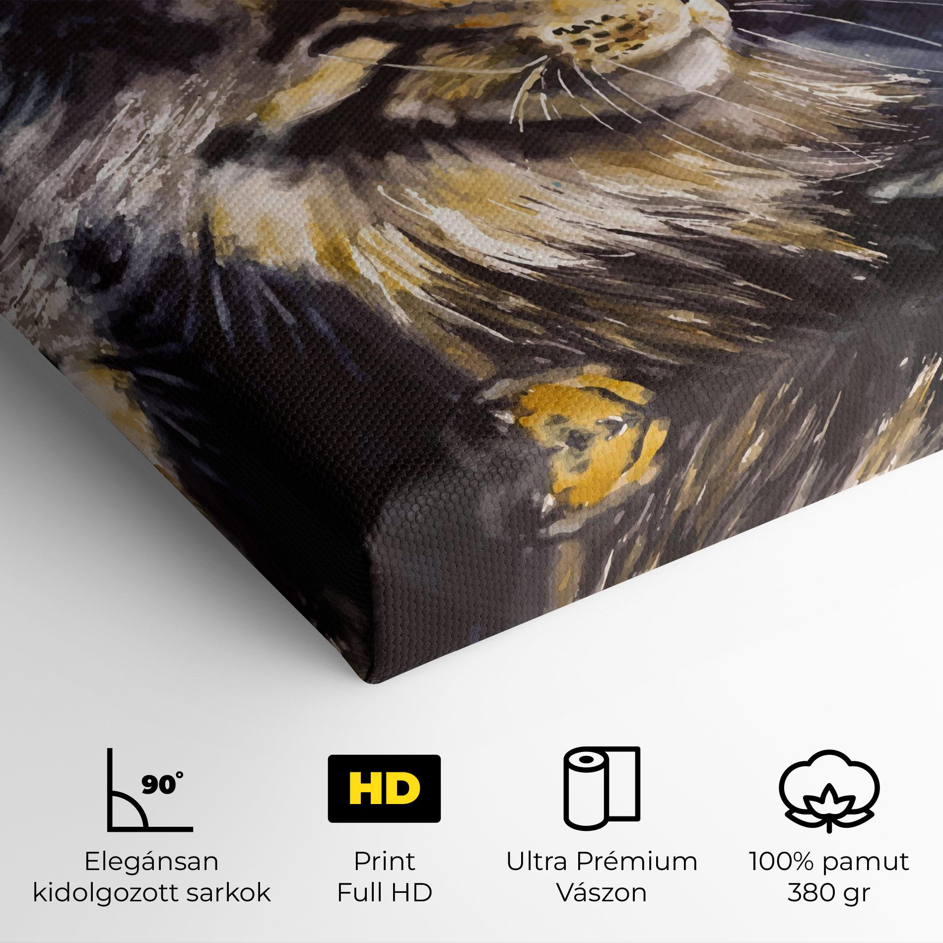 Vászonkép Cat Watercolor Art mockup 4