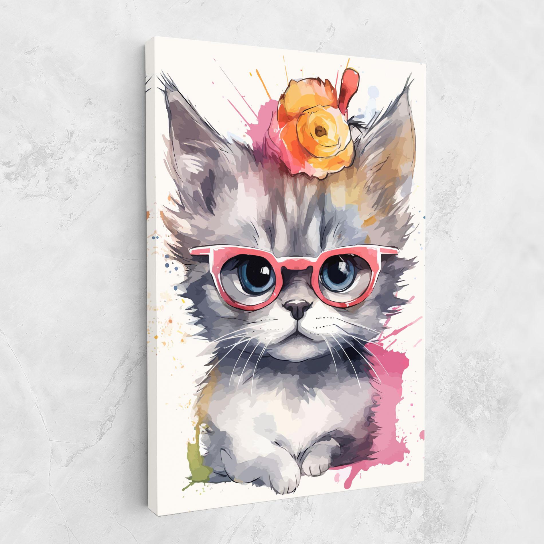 Vászonkép Adorable Grey Cat mockup 1
