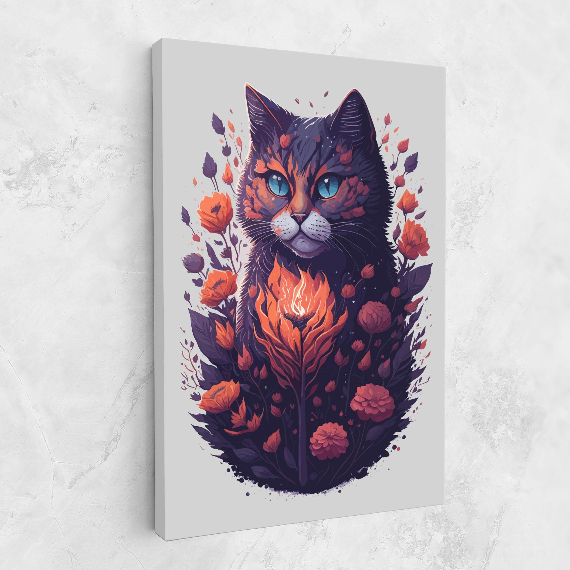 Vászonkép Fire Cat mockup 1