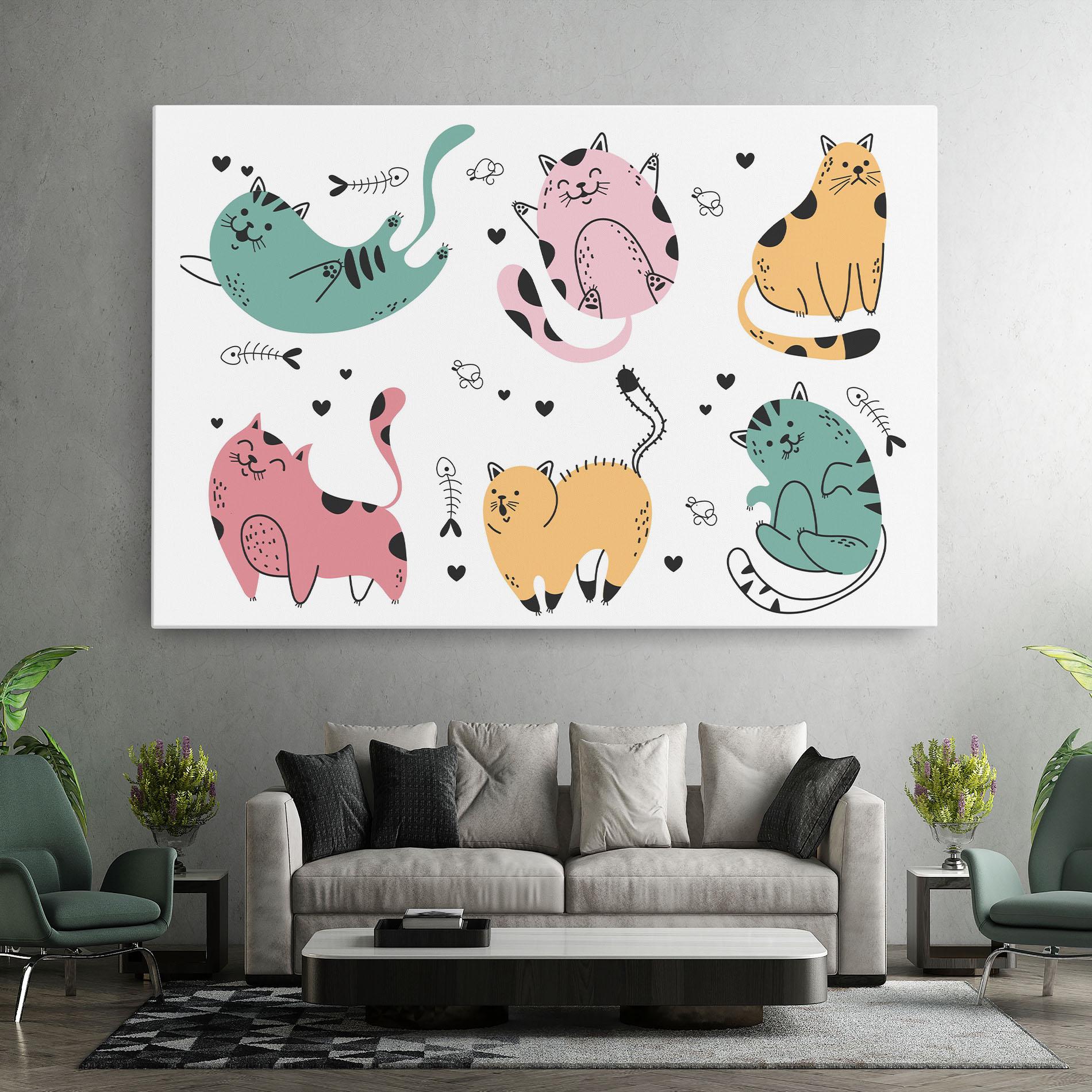 Vászonkép Doodle Cat mockup 7