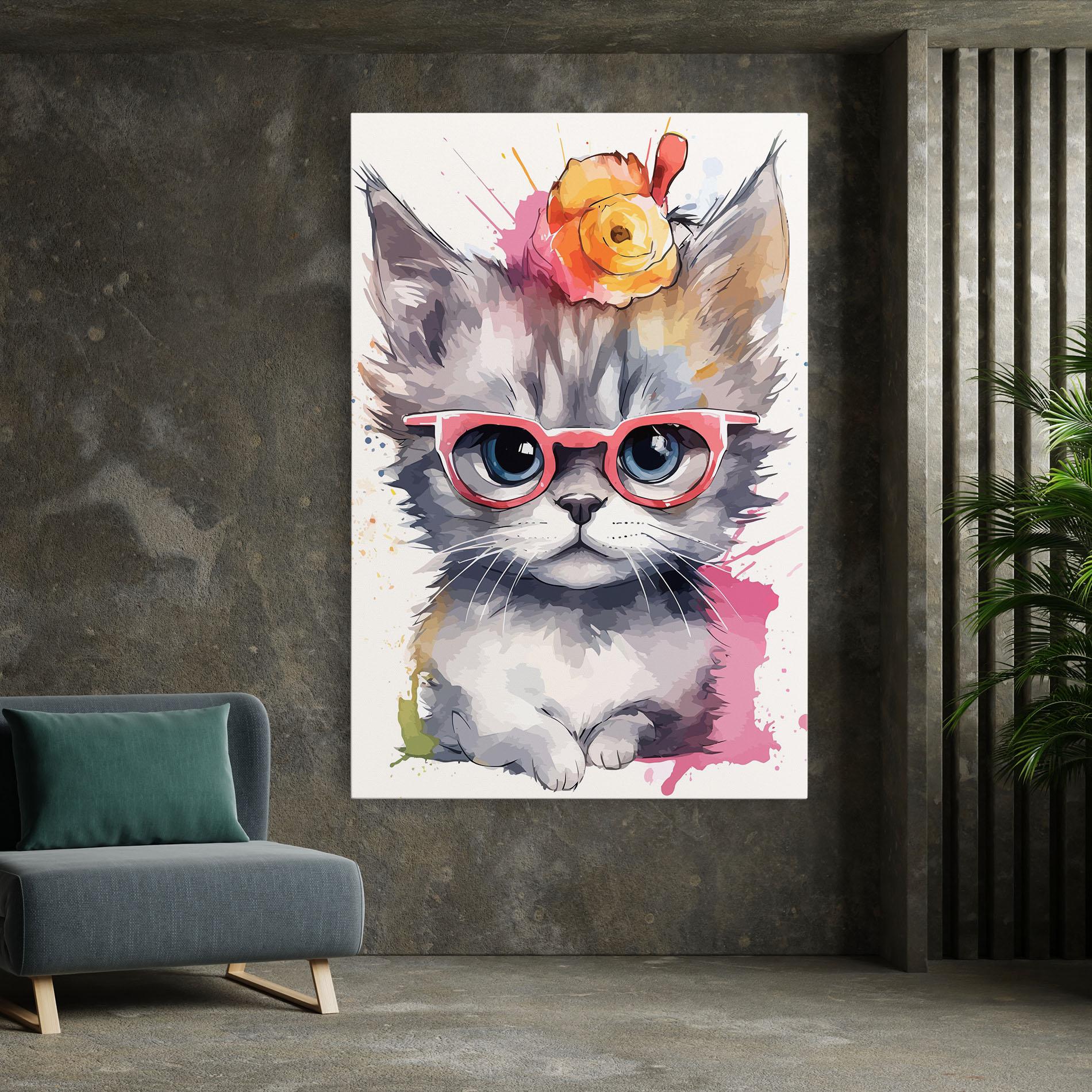 Vászonkép Adorable Grey Cat mockup 7