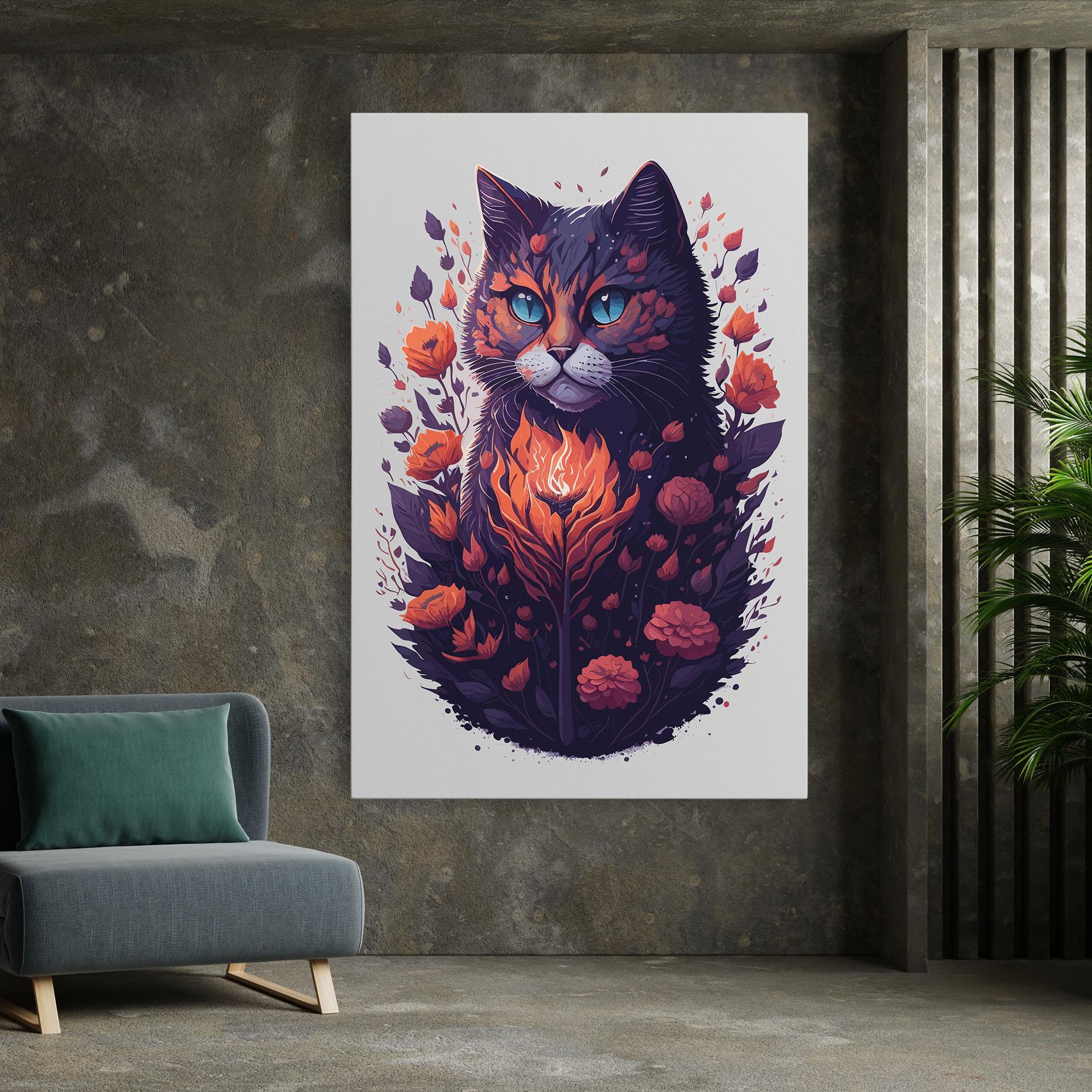 Vászonkép Fire Cat mockup 7