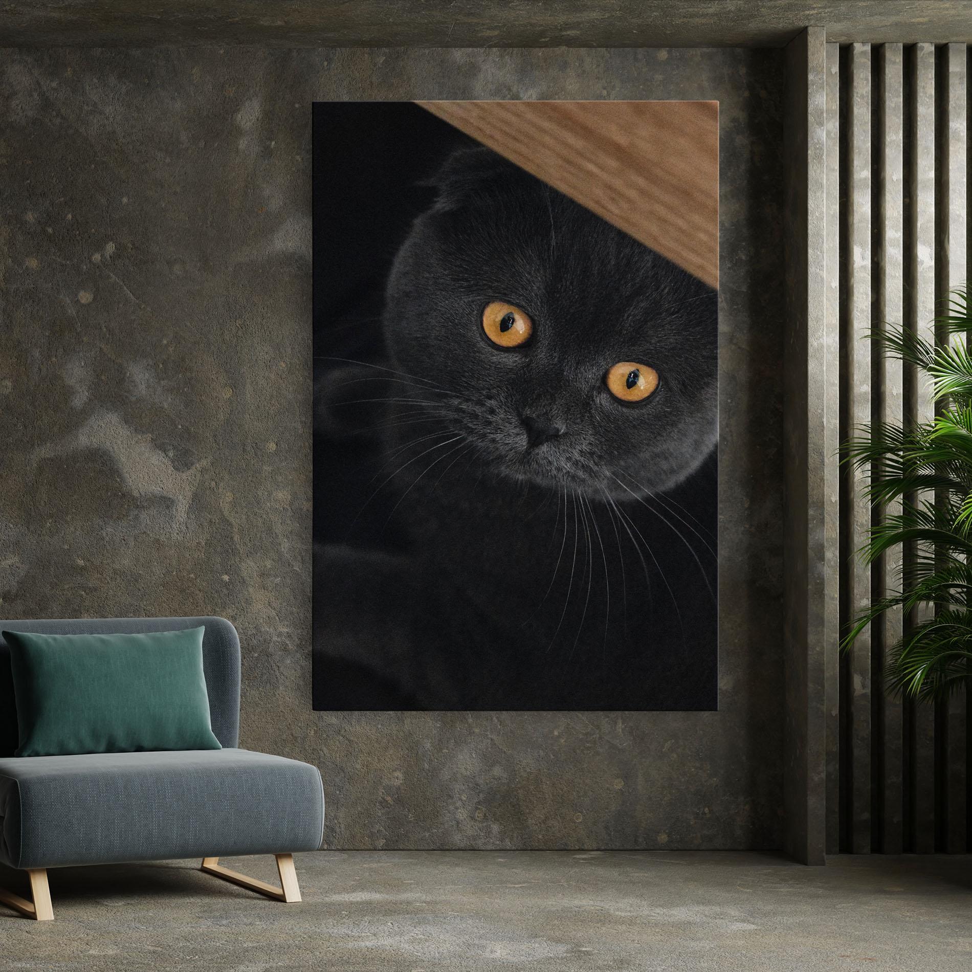Vászonkép Grey Cat With Orange Eyes mockup 7