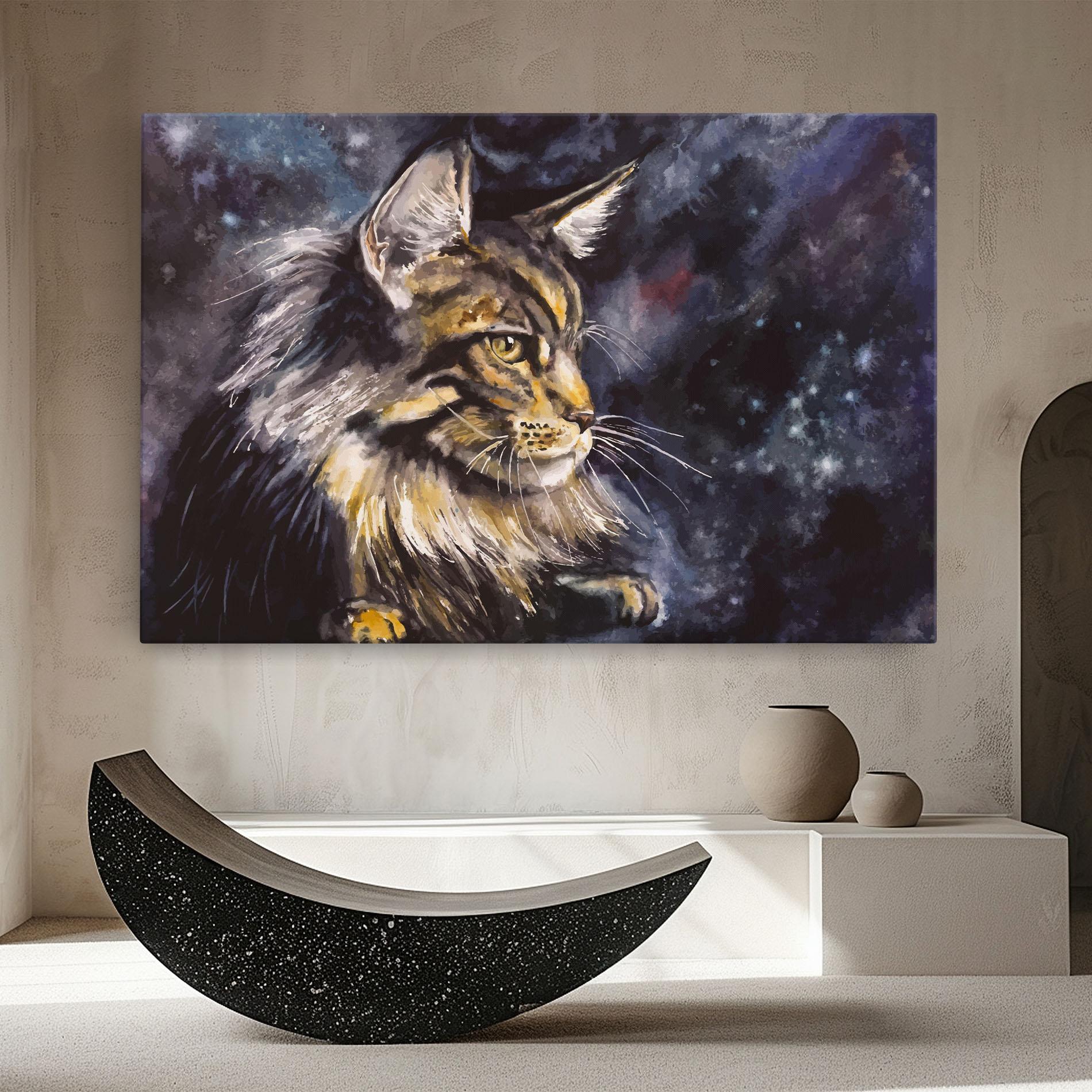 Vászonkép Cat Watercolor Art mockup 8