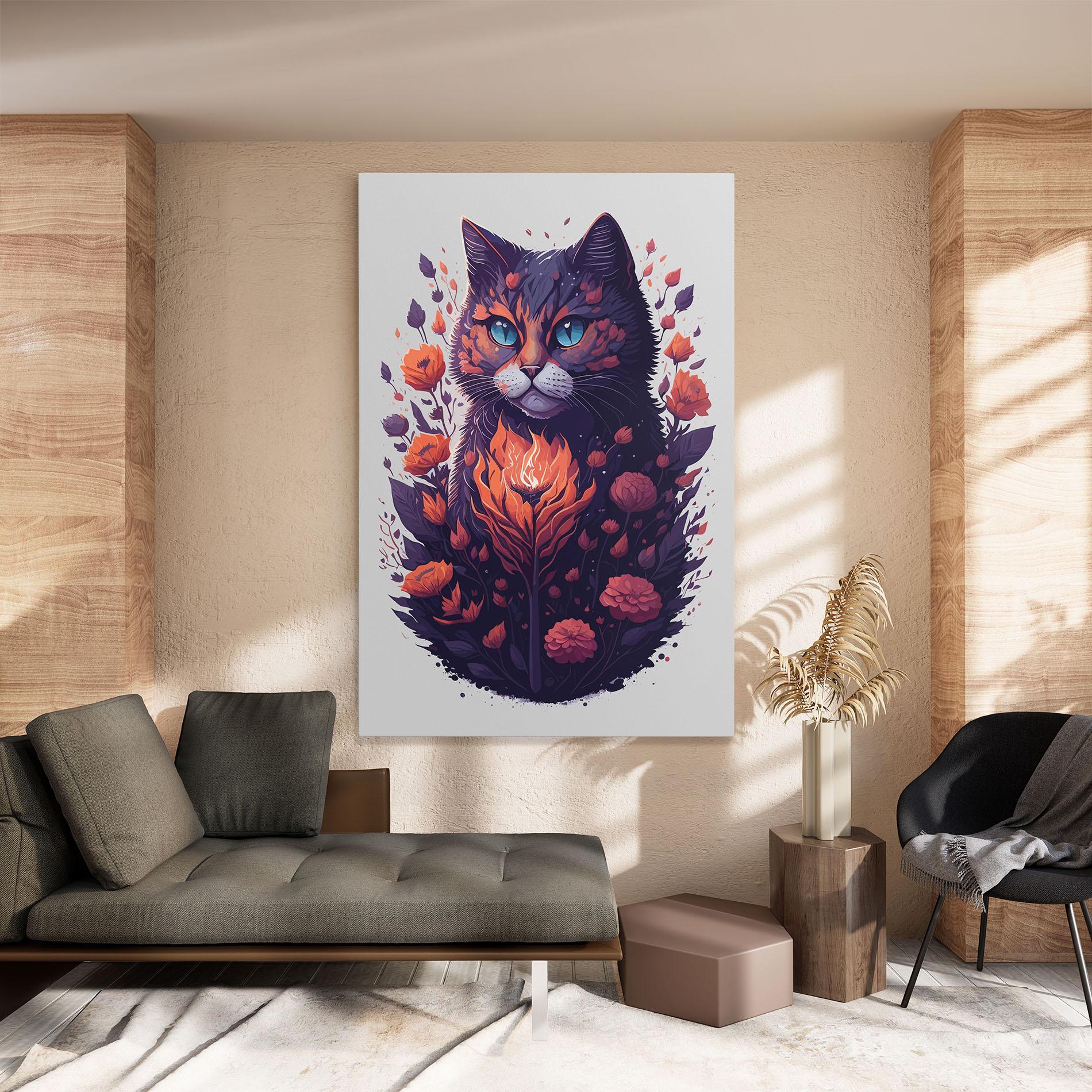 Vászonkép Fire Cat mockup 8