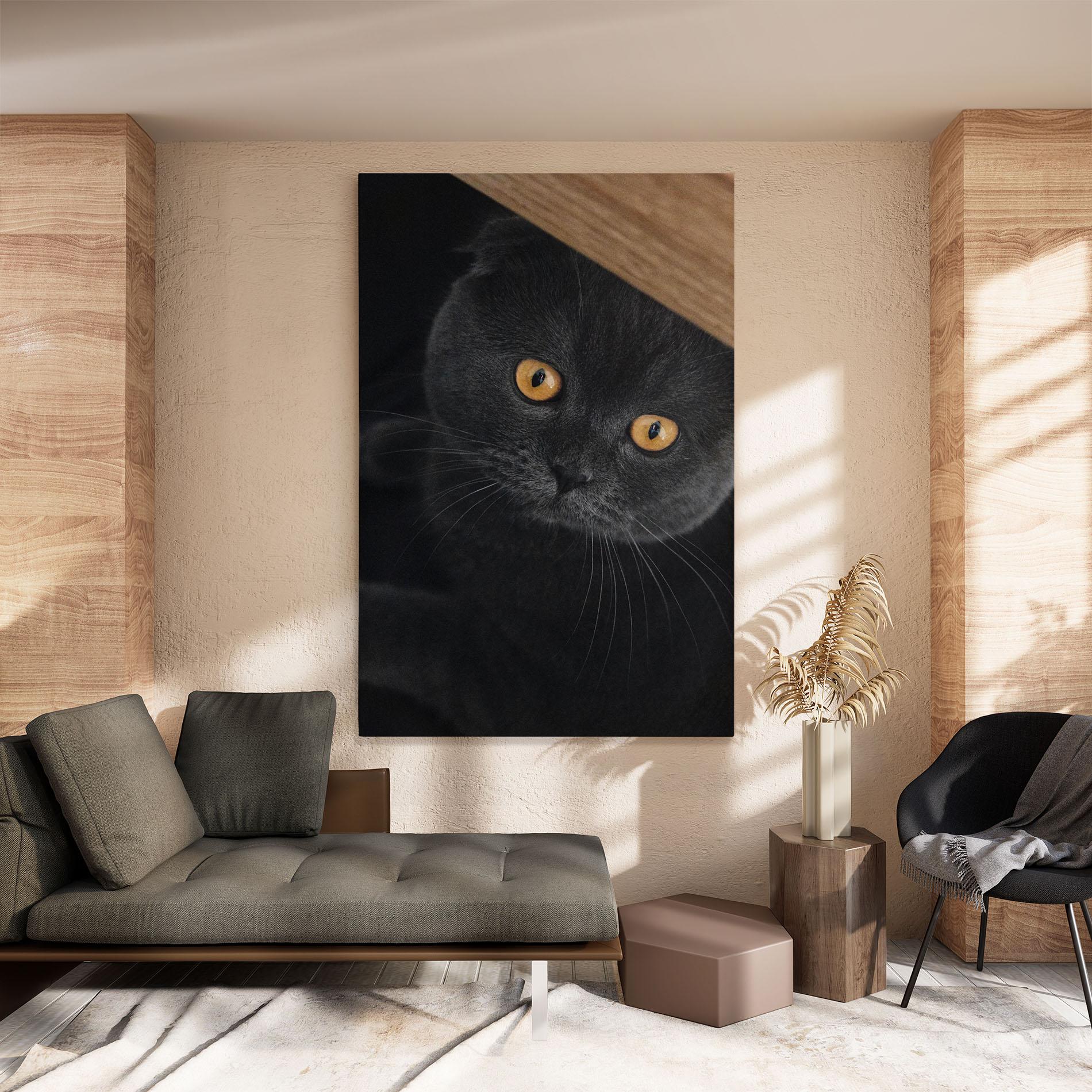 Vászonkép Grey Cat With Orange Eyes mockup 8