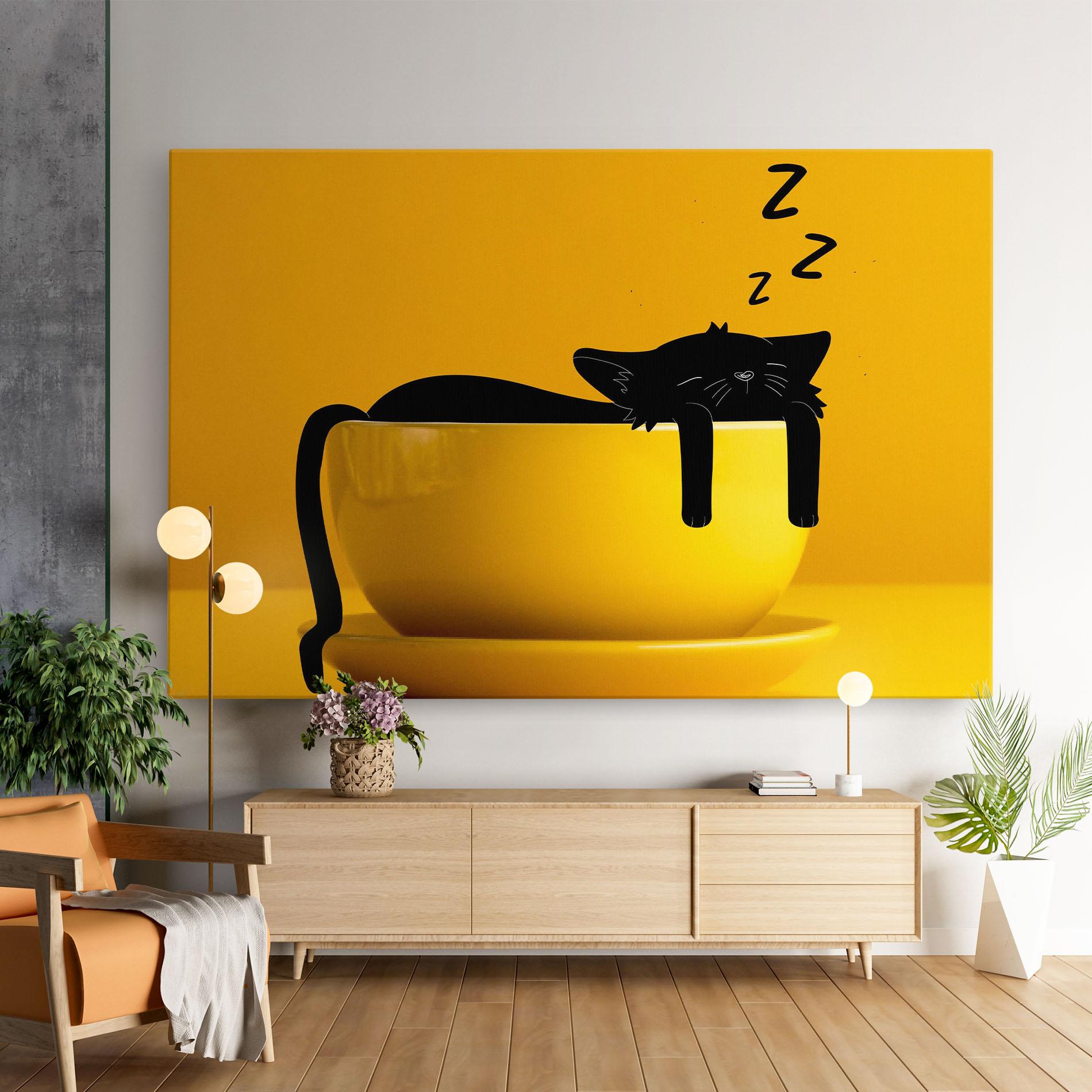 Vászonkép Cat In A Cup mockup 9