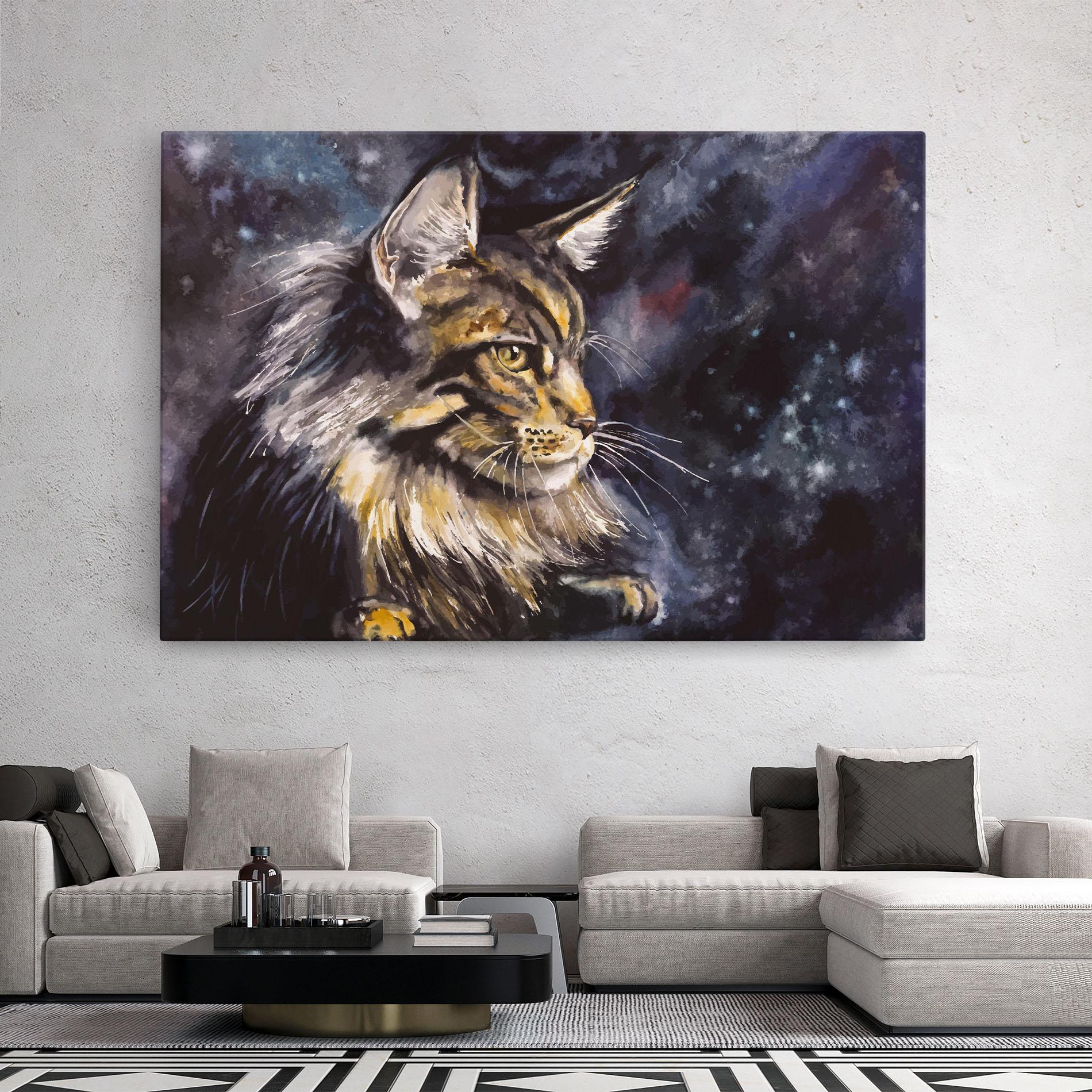 Vászonkép Cat Watercolor Art mockup 2