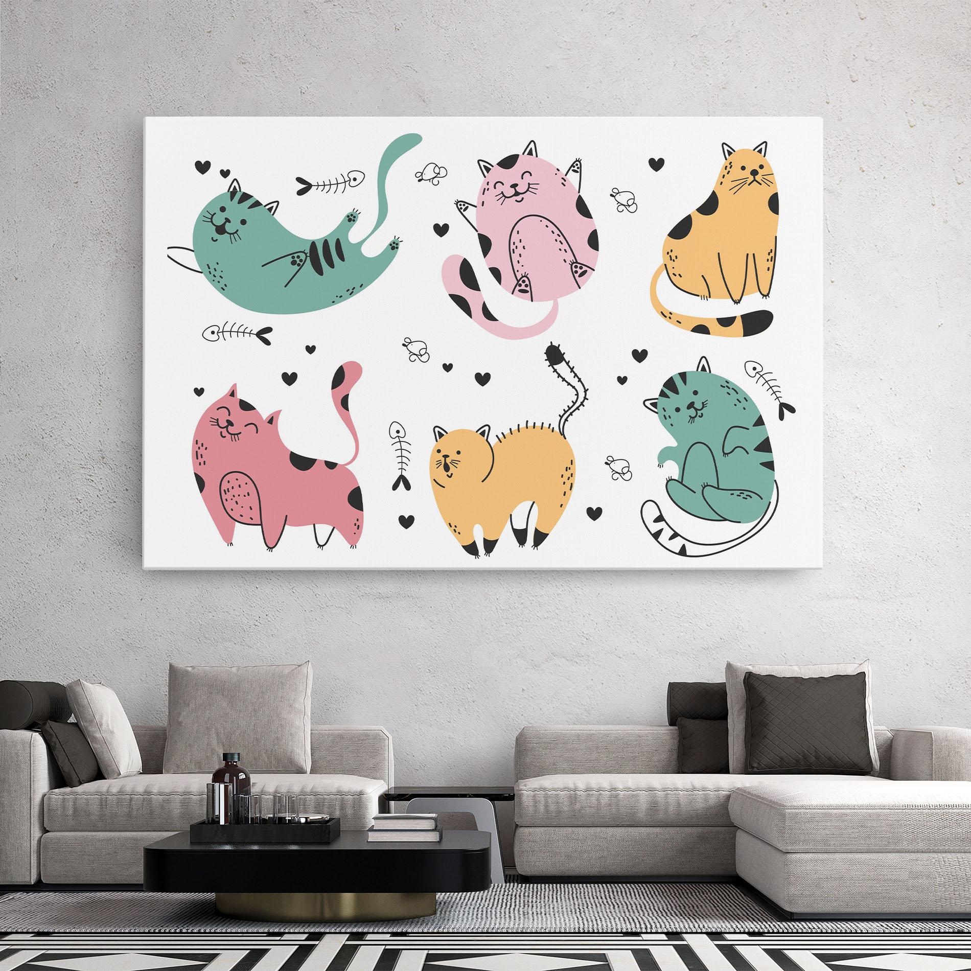 Vászonkép Doodle Cat mockup 2