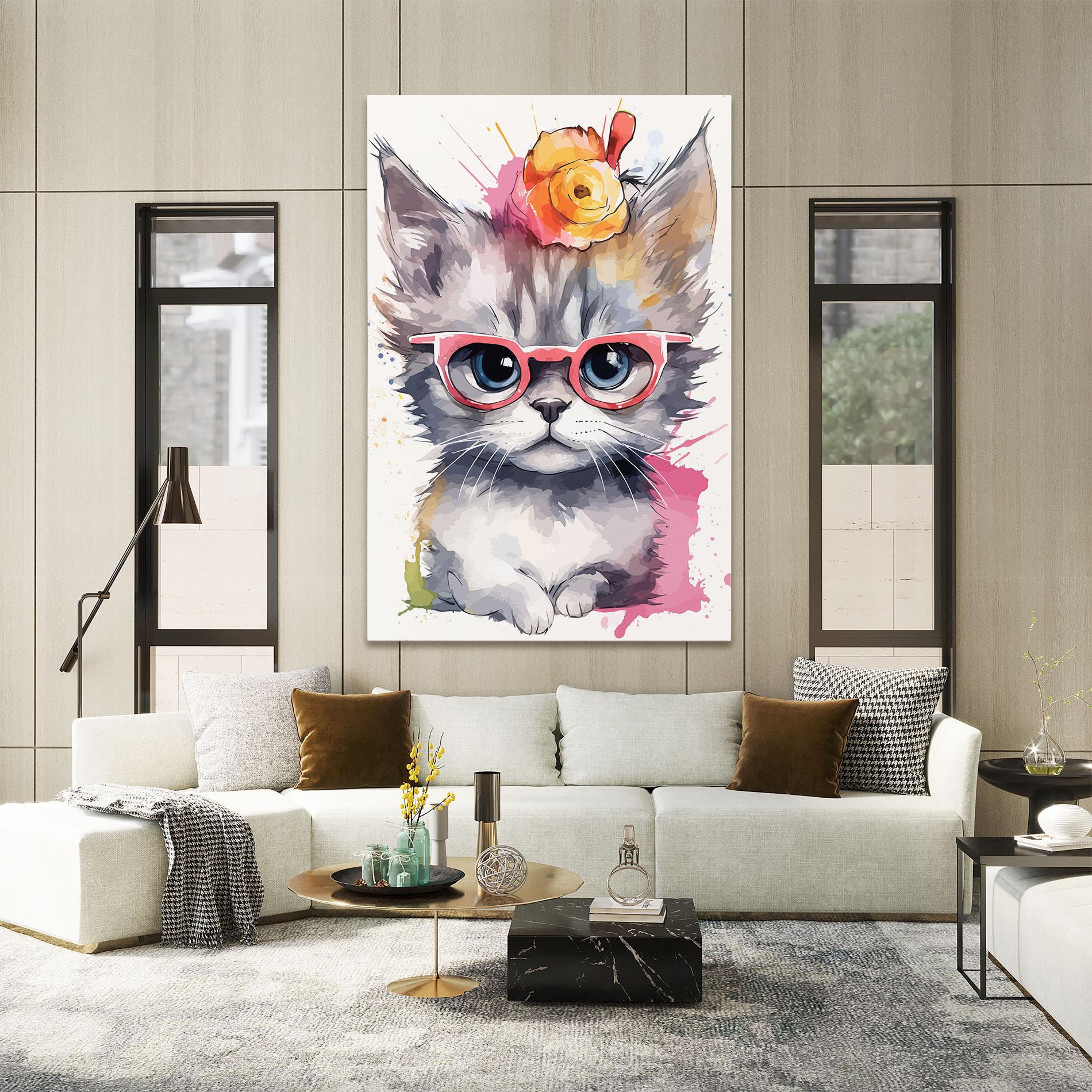 Vászonkép Adorable Grey Cat mockup 2