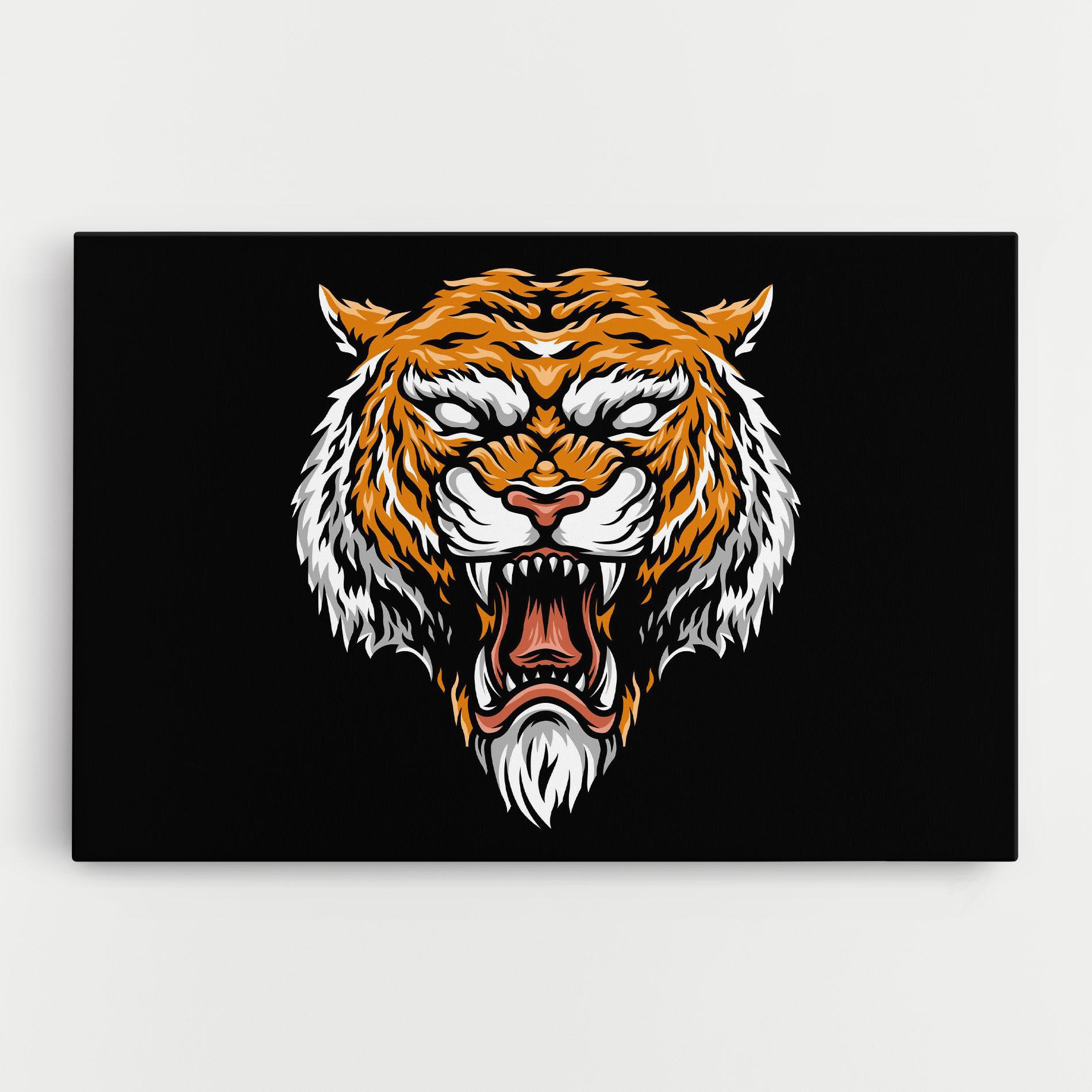 Vászonkép Angry Orange Tiger mockup 0
