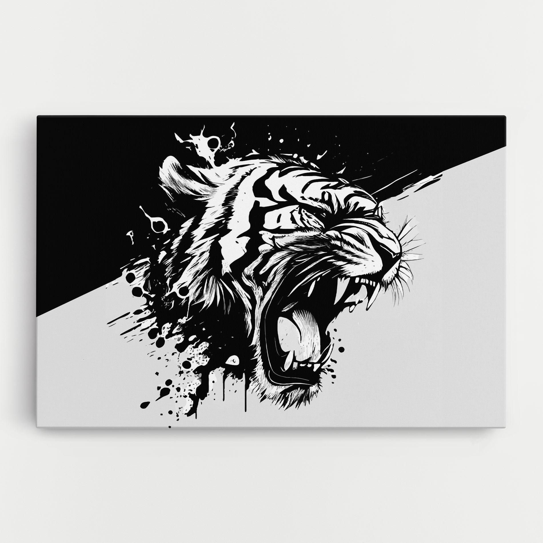 Vászonkép Black Grey Tiger mockup 0
