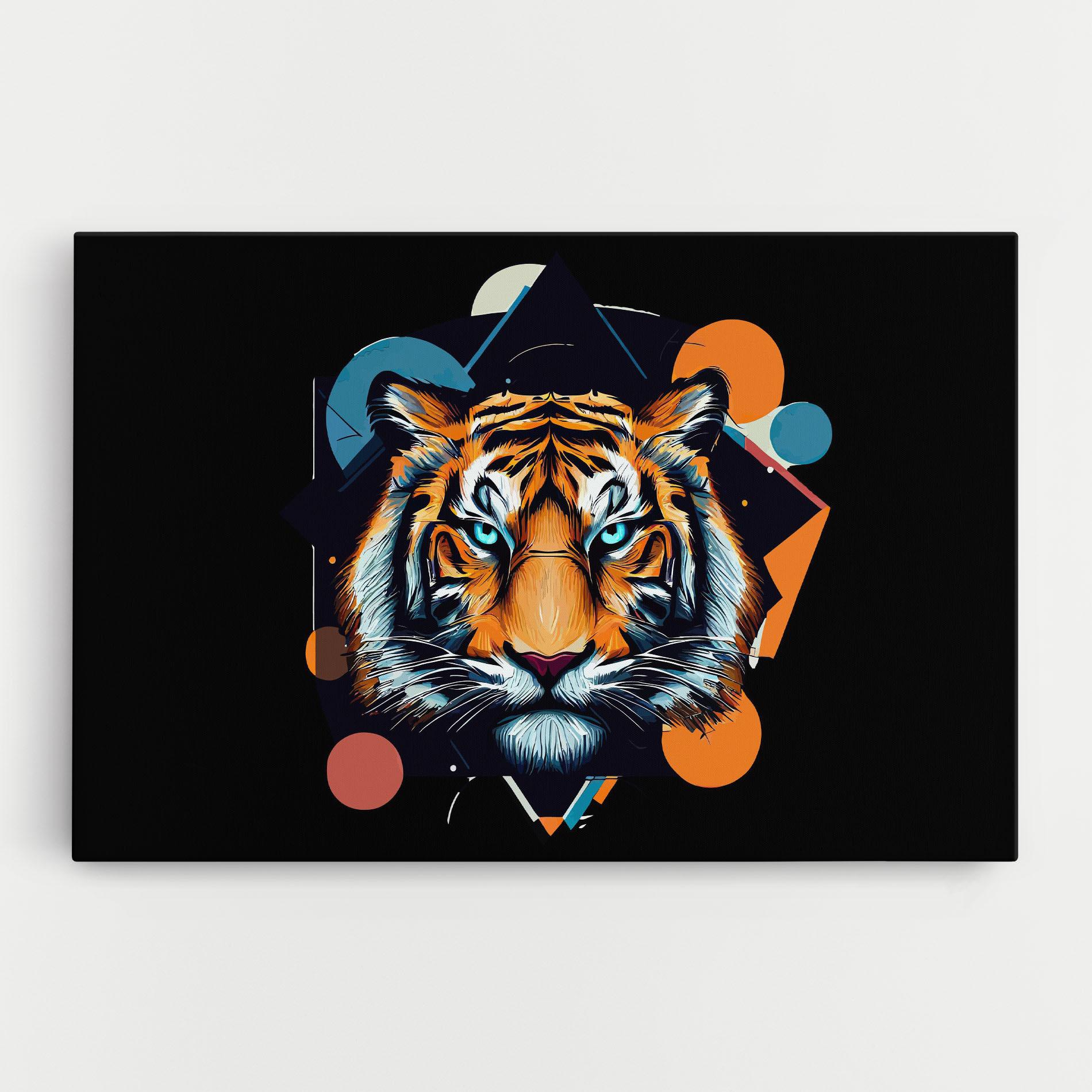 Vászonkép Geometric Tiger mockup 0
