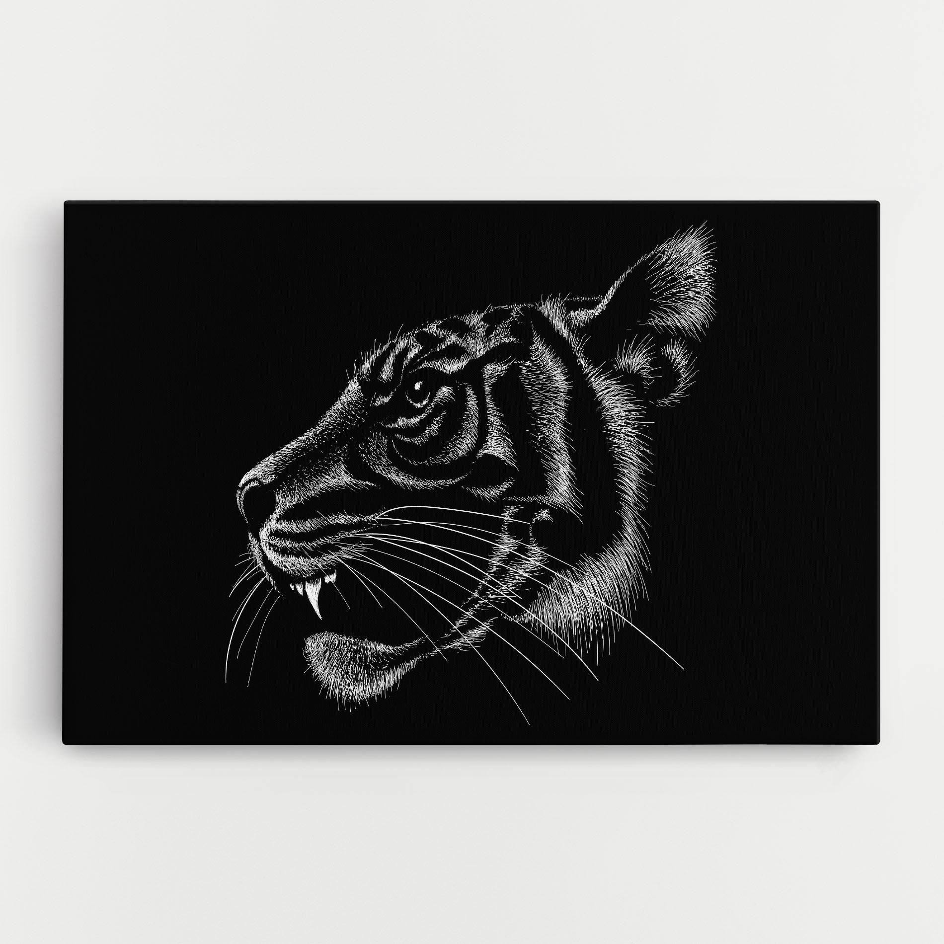 Vászonkép Tiger White Head mockup 0