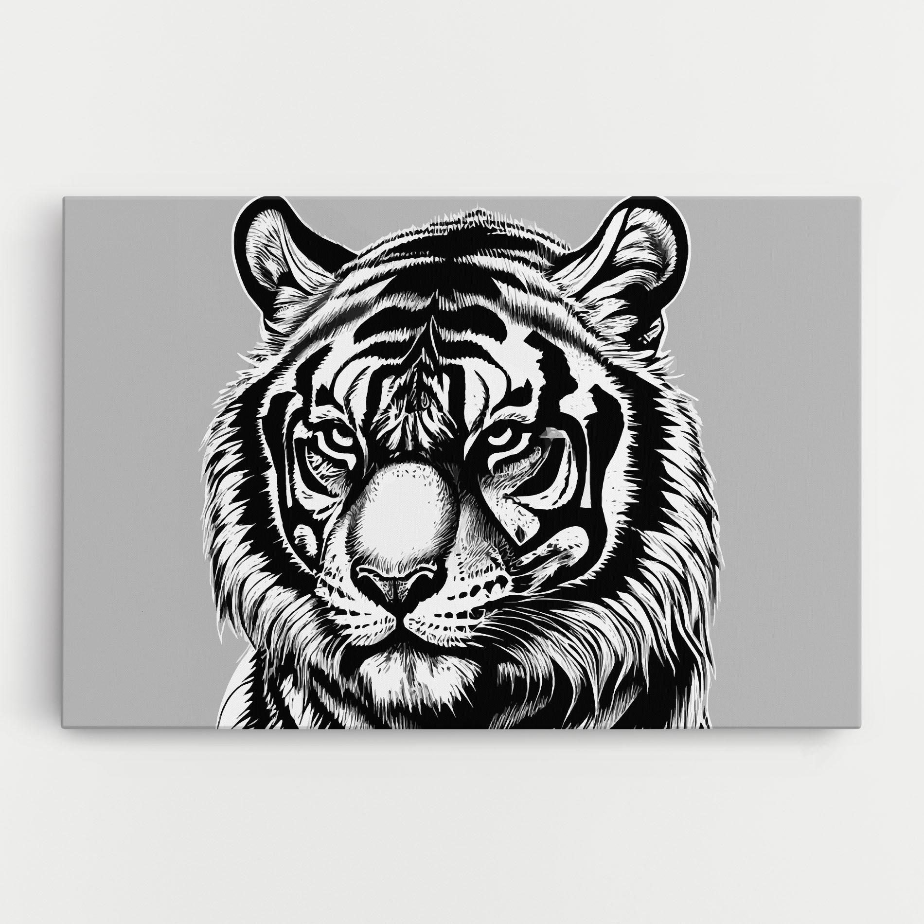 Vászonkép White Tiger Grey mockup 0