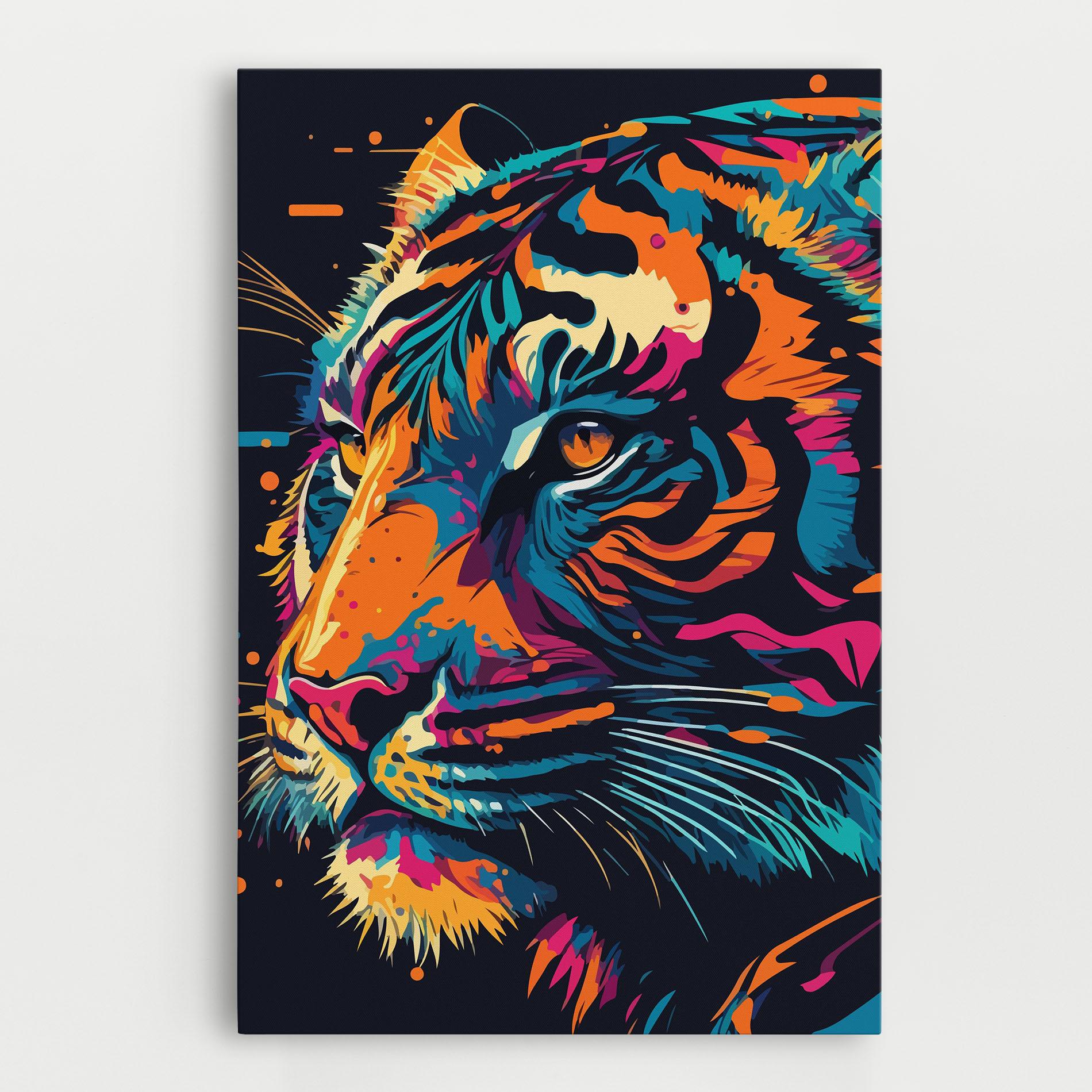 Vászonkép Colorful Tiger mockup 0