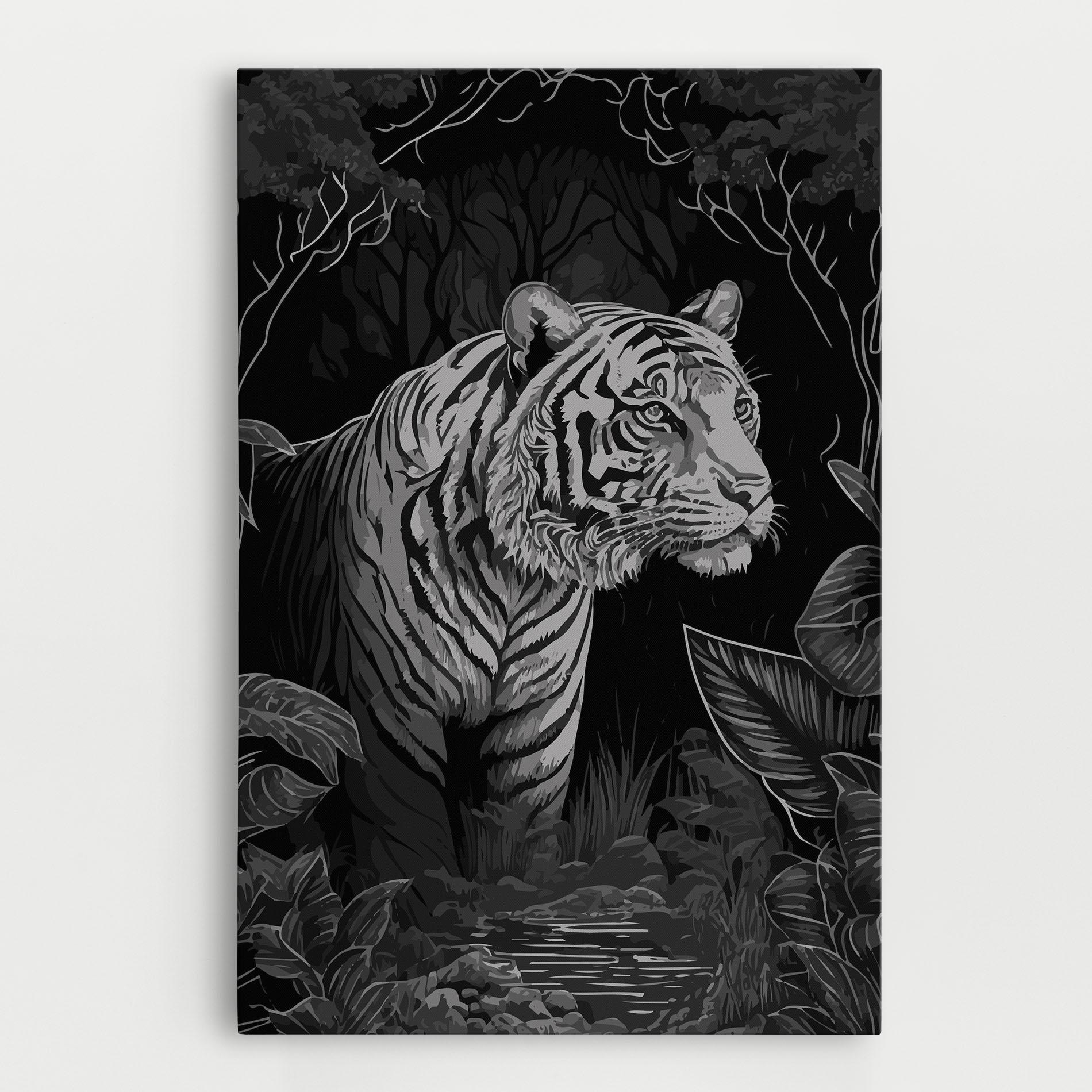 Vászonkép Grey Tiger mockup 0