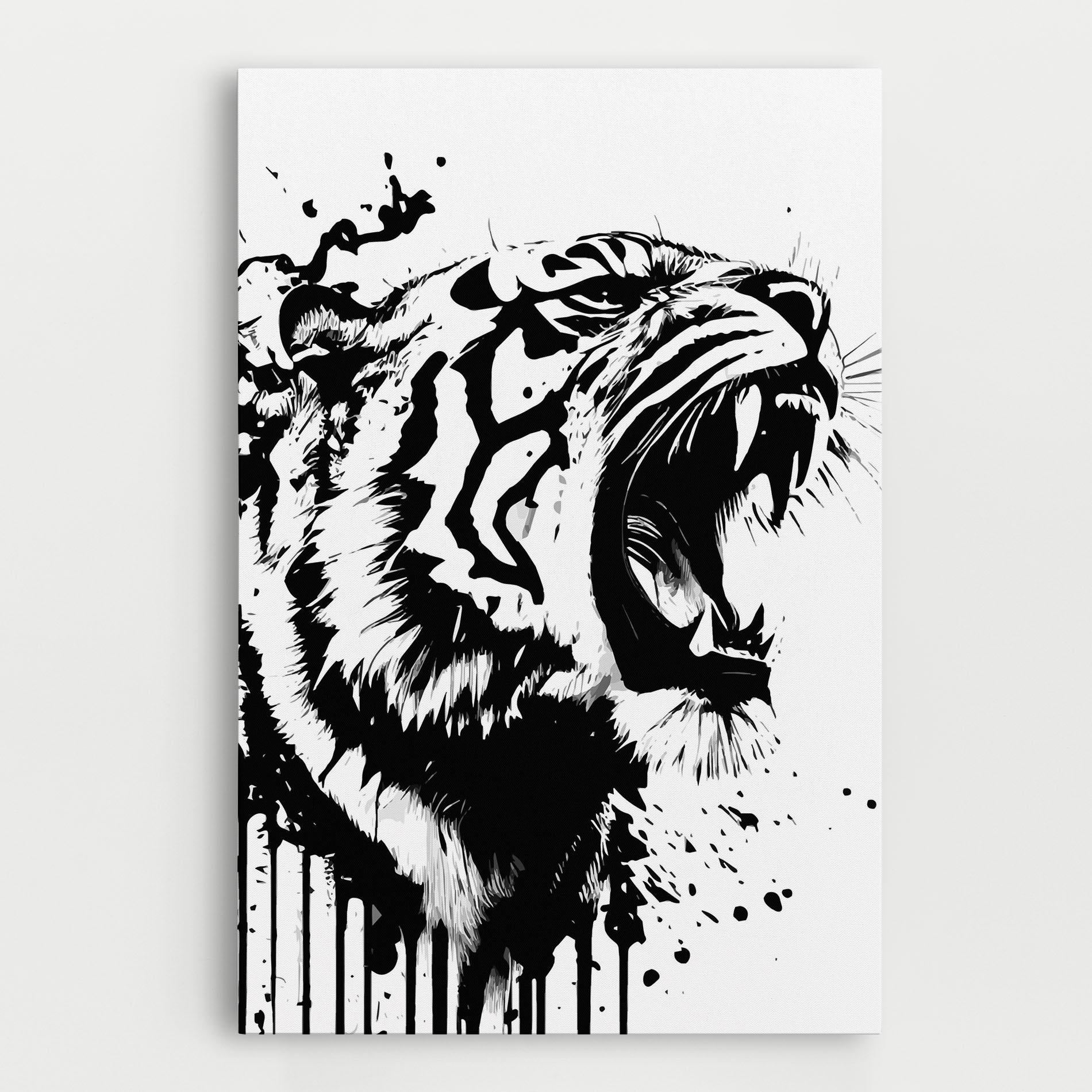 Vászonkép Ink Art Tiger mockup 0