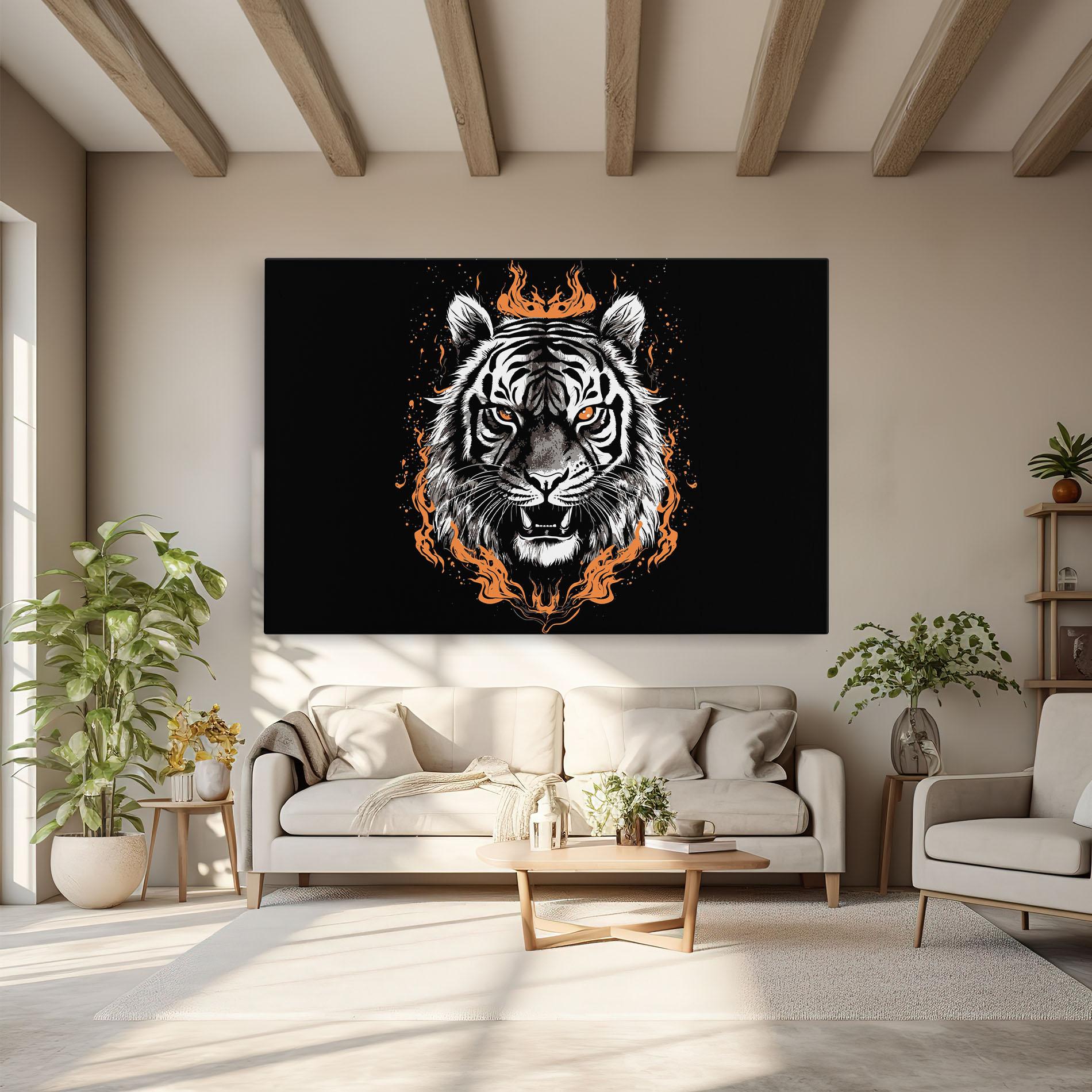 Vászonkép Fire Tiger mockup 6