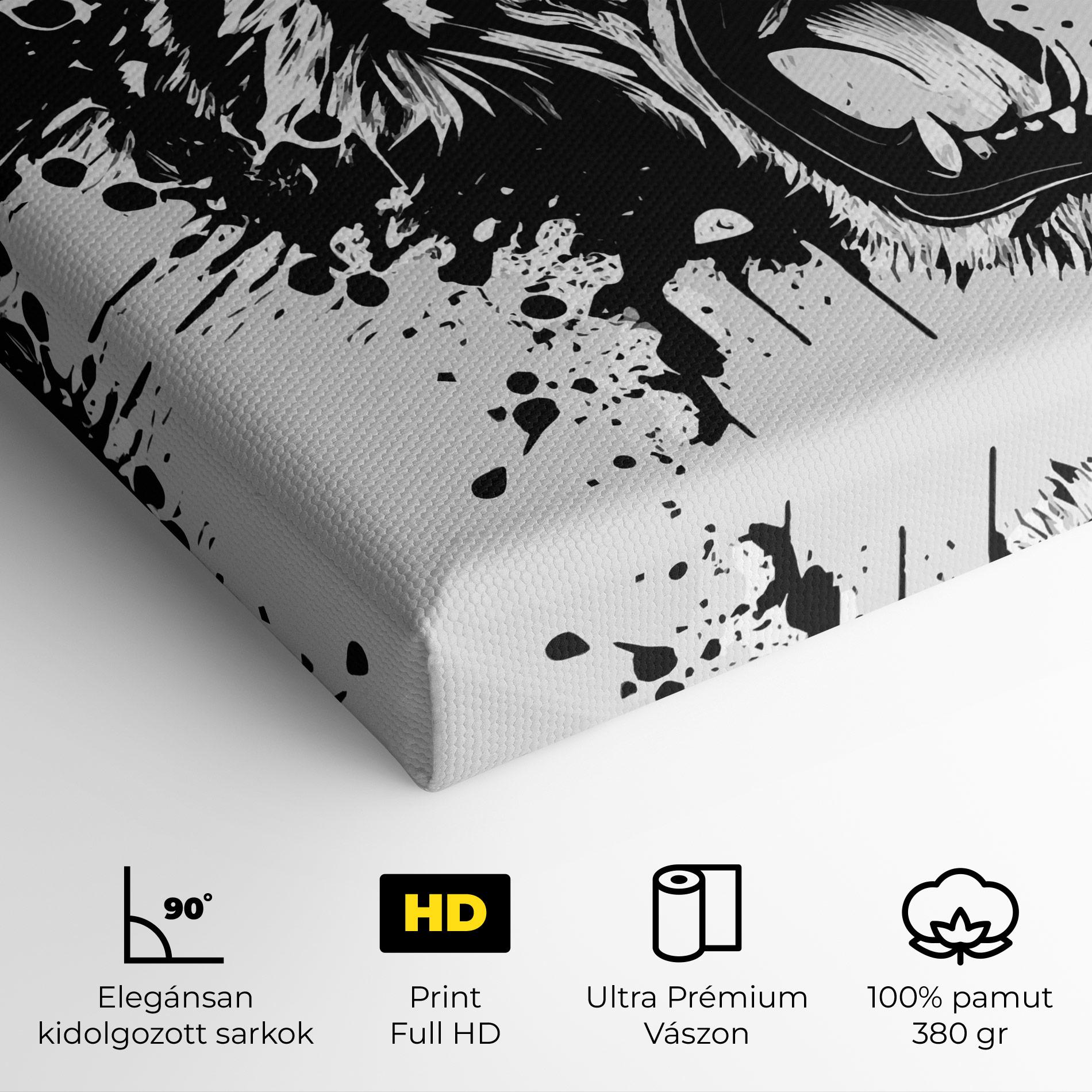 Vászonkép Black Grey Tiger mockup 4