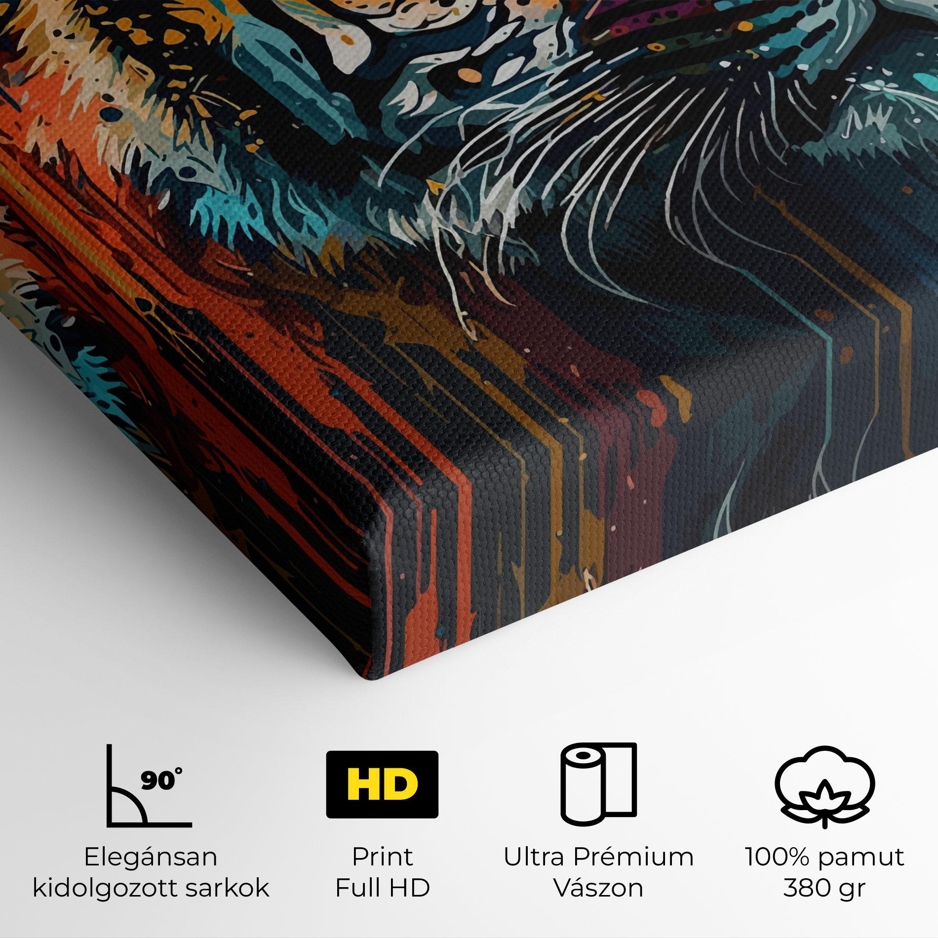 Vászonkép Color Mix Tiger mockup 4
