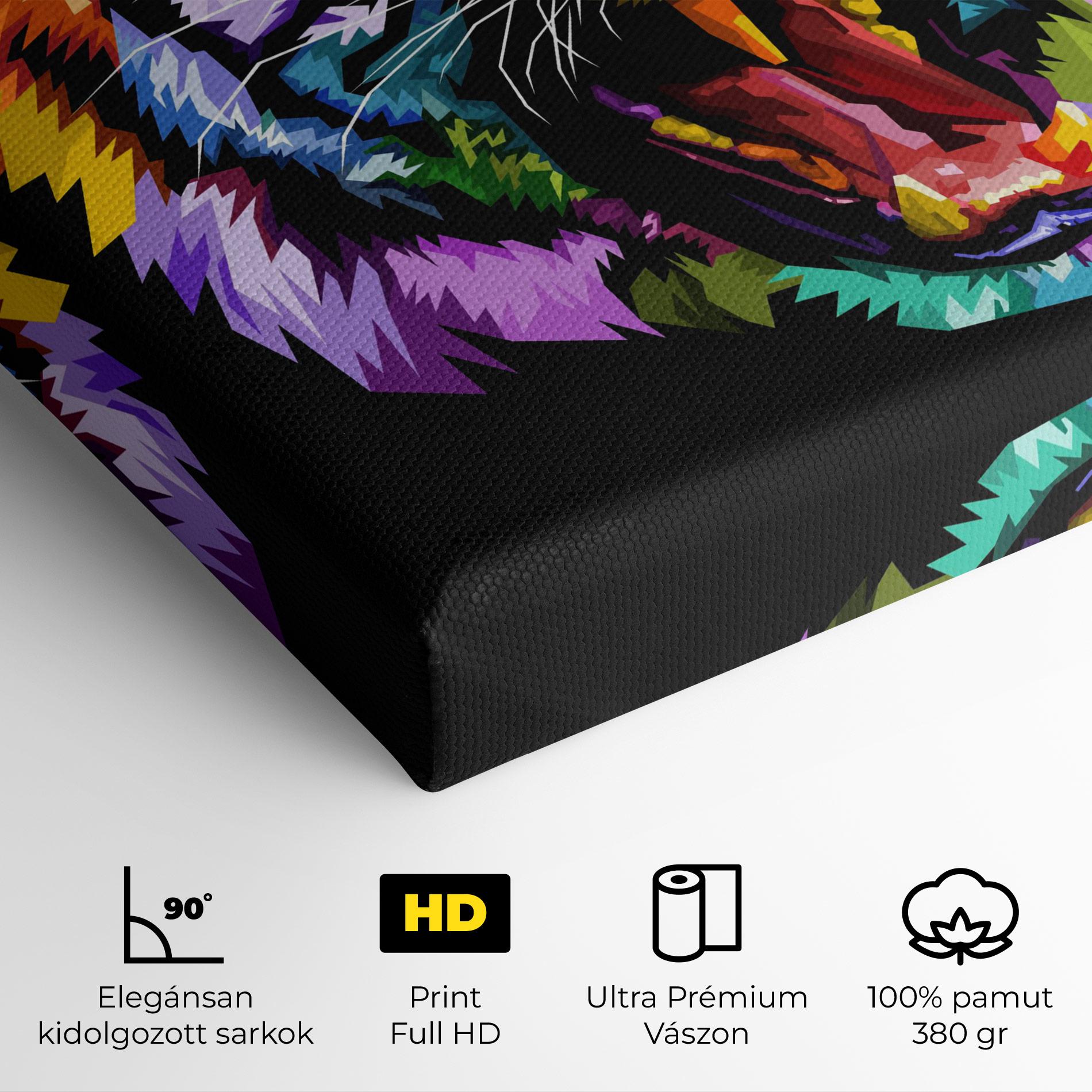 Vászonkép Tiger On Black mockup 4