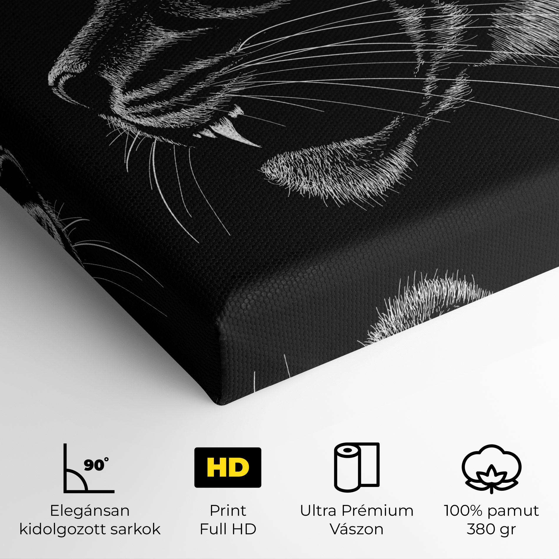 Vászonkép Tiger White Head mockup 4