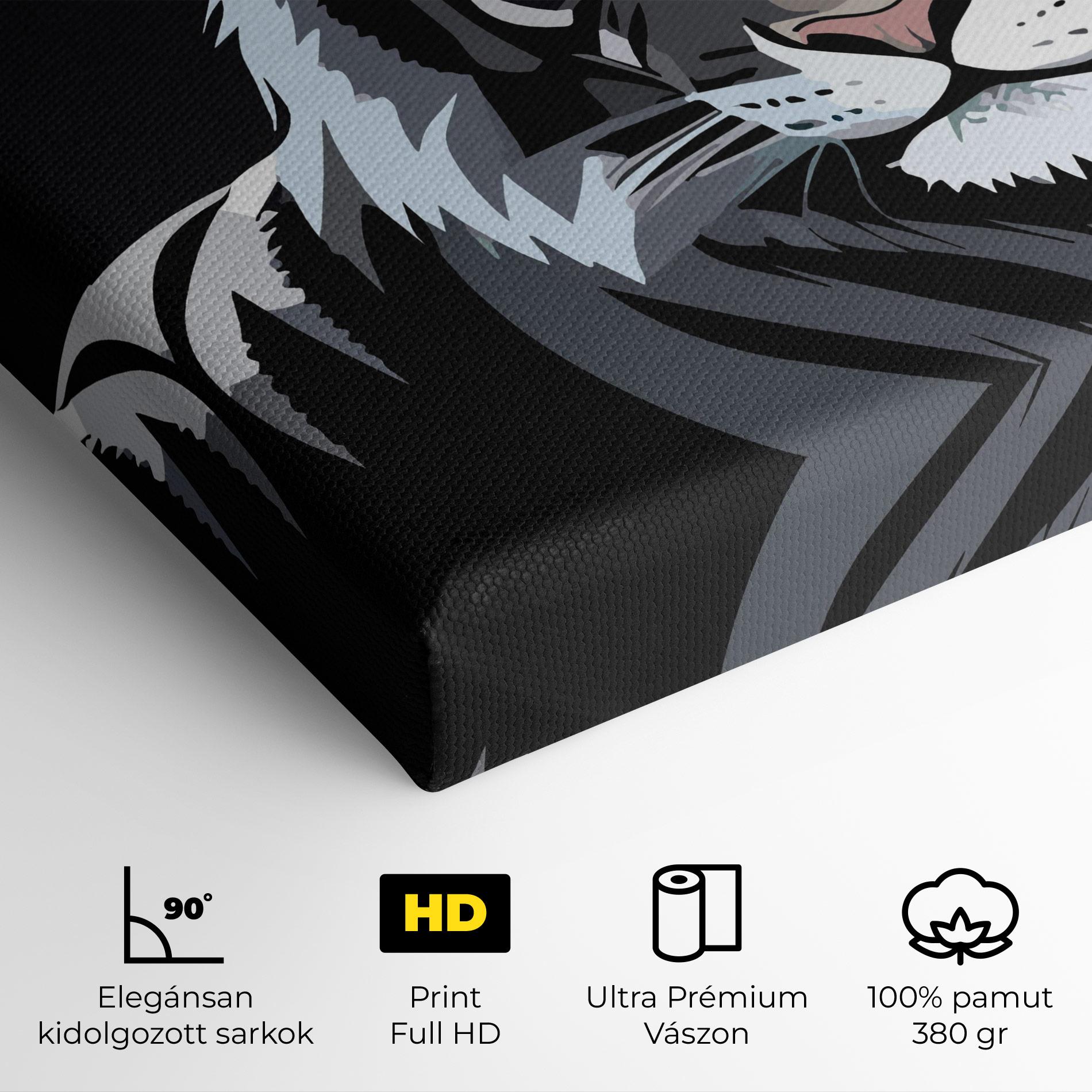 Vászonkép White Grey Tiger mockup 4