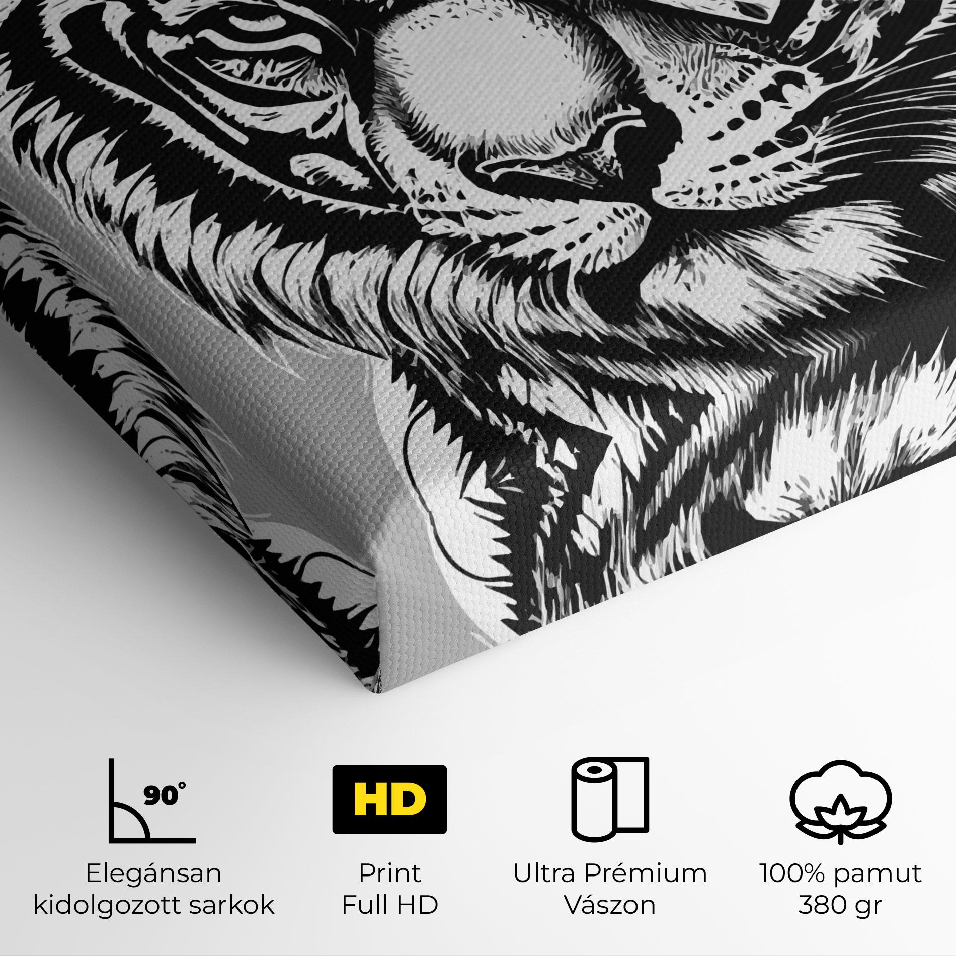 Vászonkép White Tiger Grey mockup 4