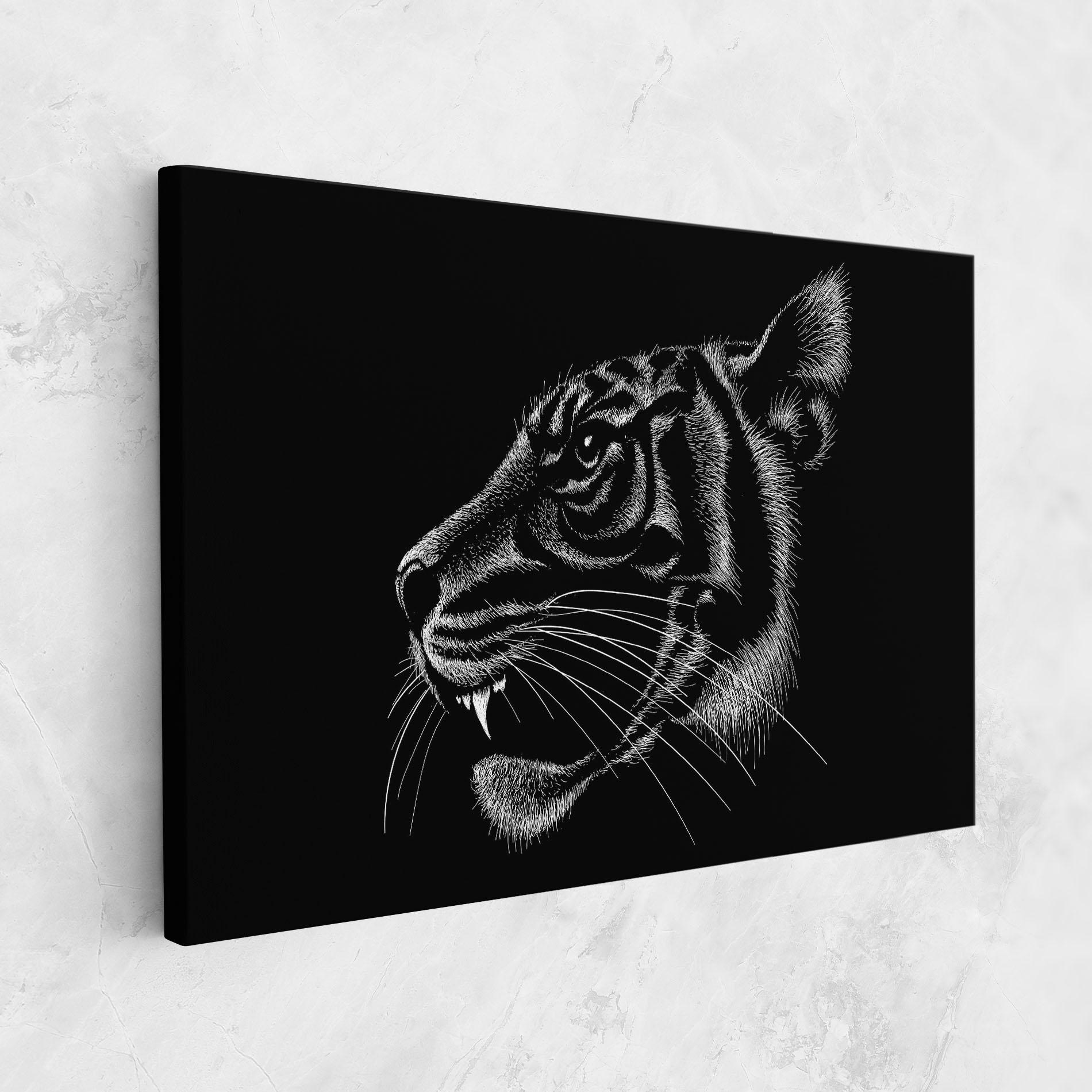 Vászonkép Tiger White Head mockup 1