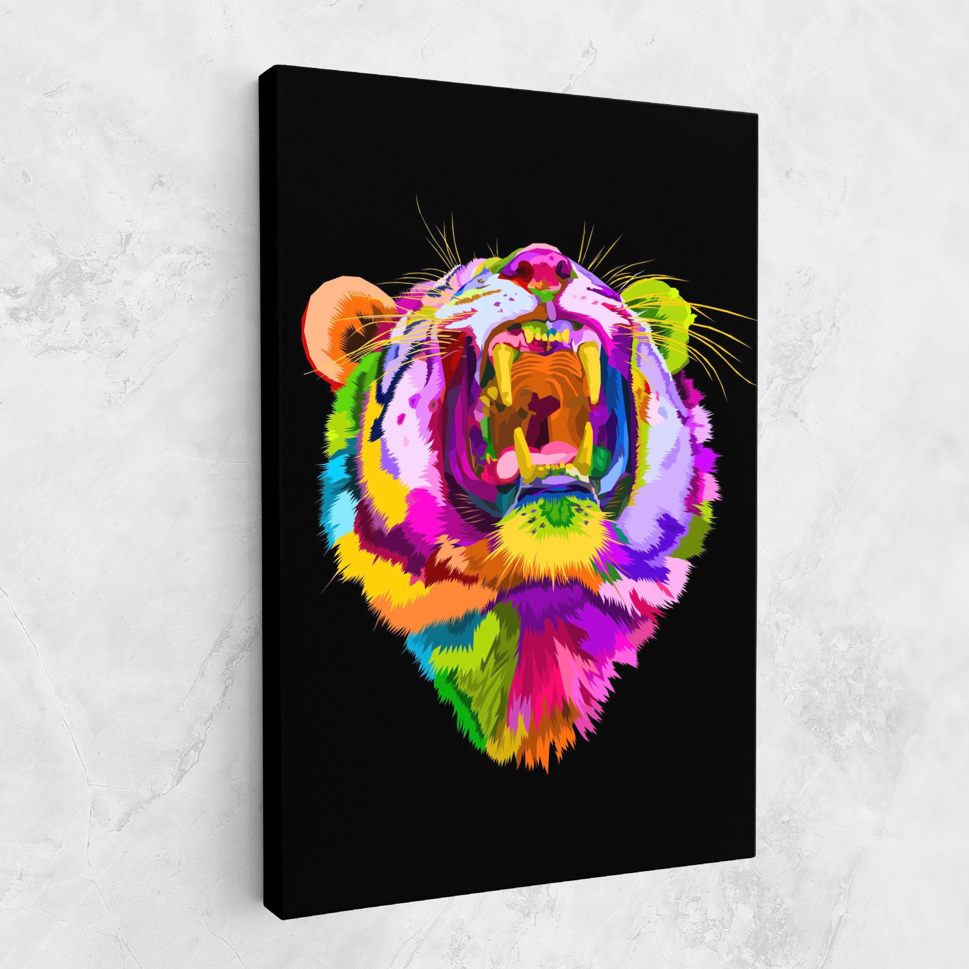 Vászonkép Tiger Mix Color mockup 1