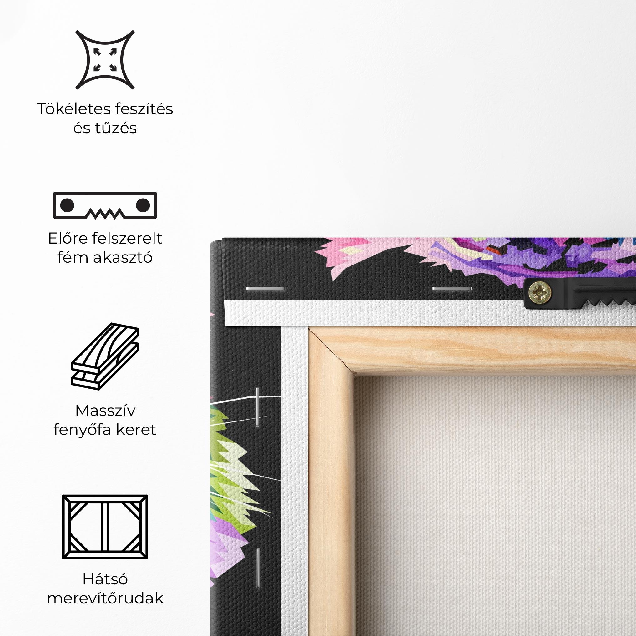 Vászonkép Tiger On Black mockup 5