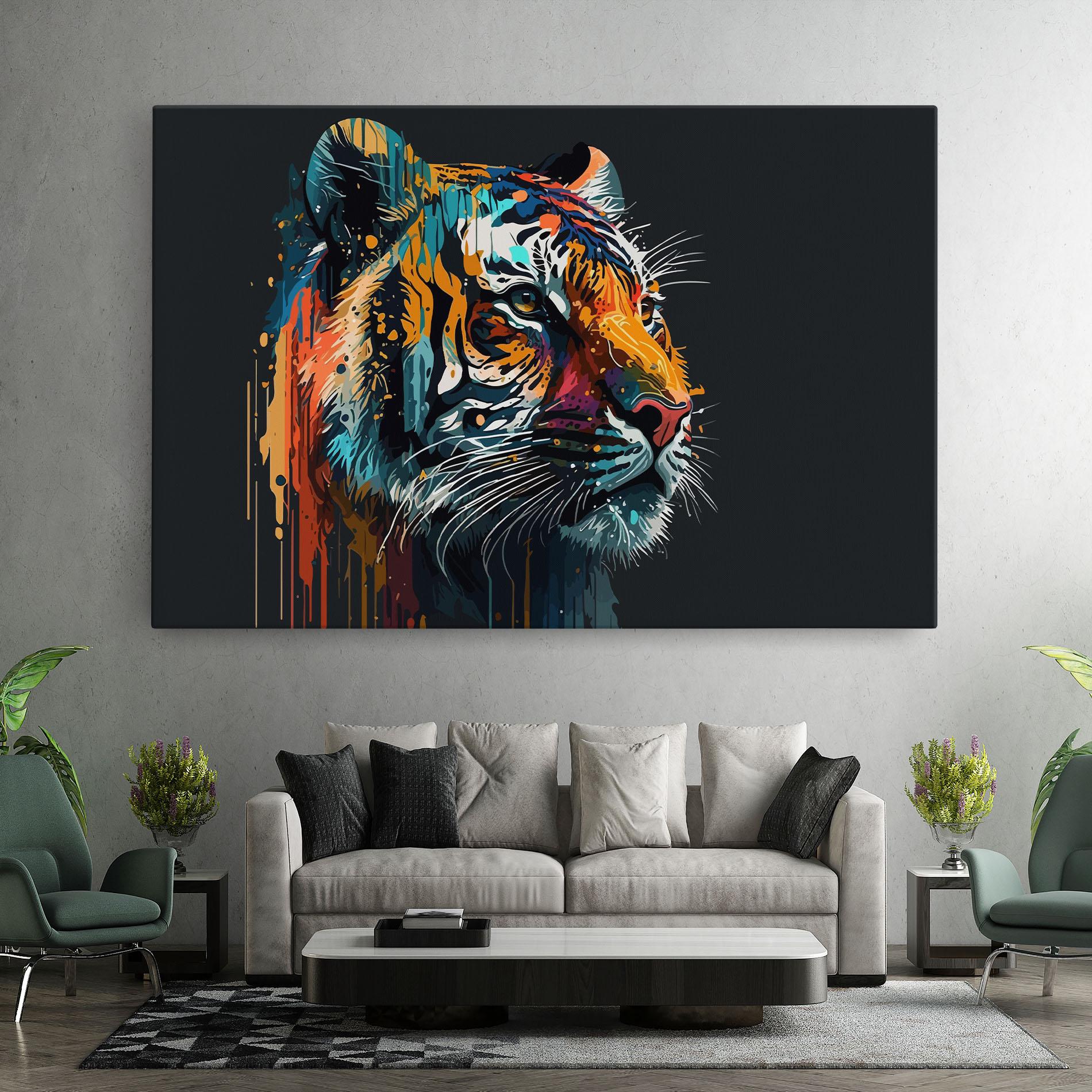 Vászonkép Color Mix Tiger mockup 7