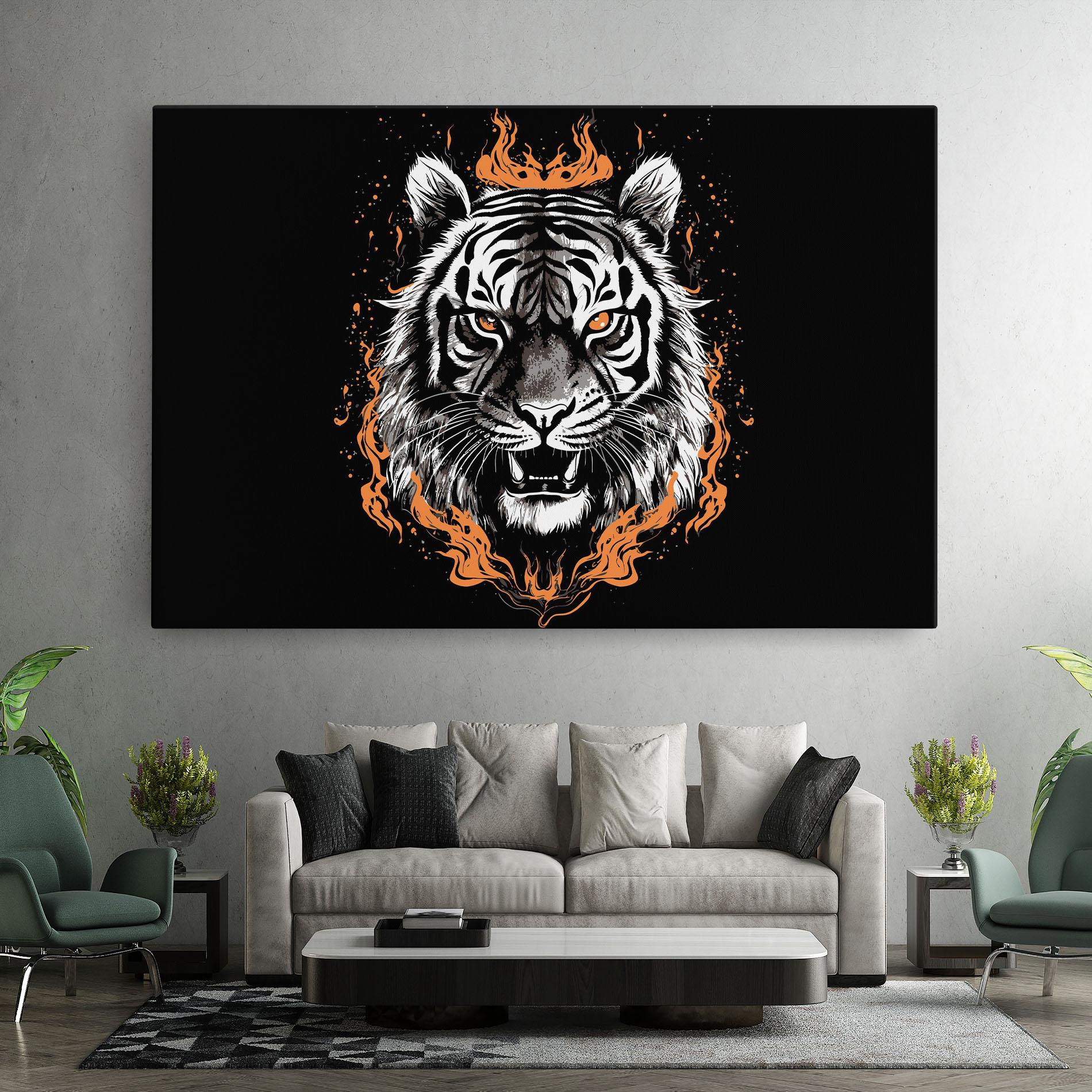 Vászonkép Fire Tiger mockup 7