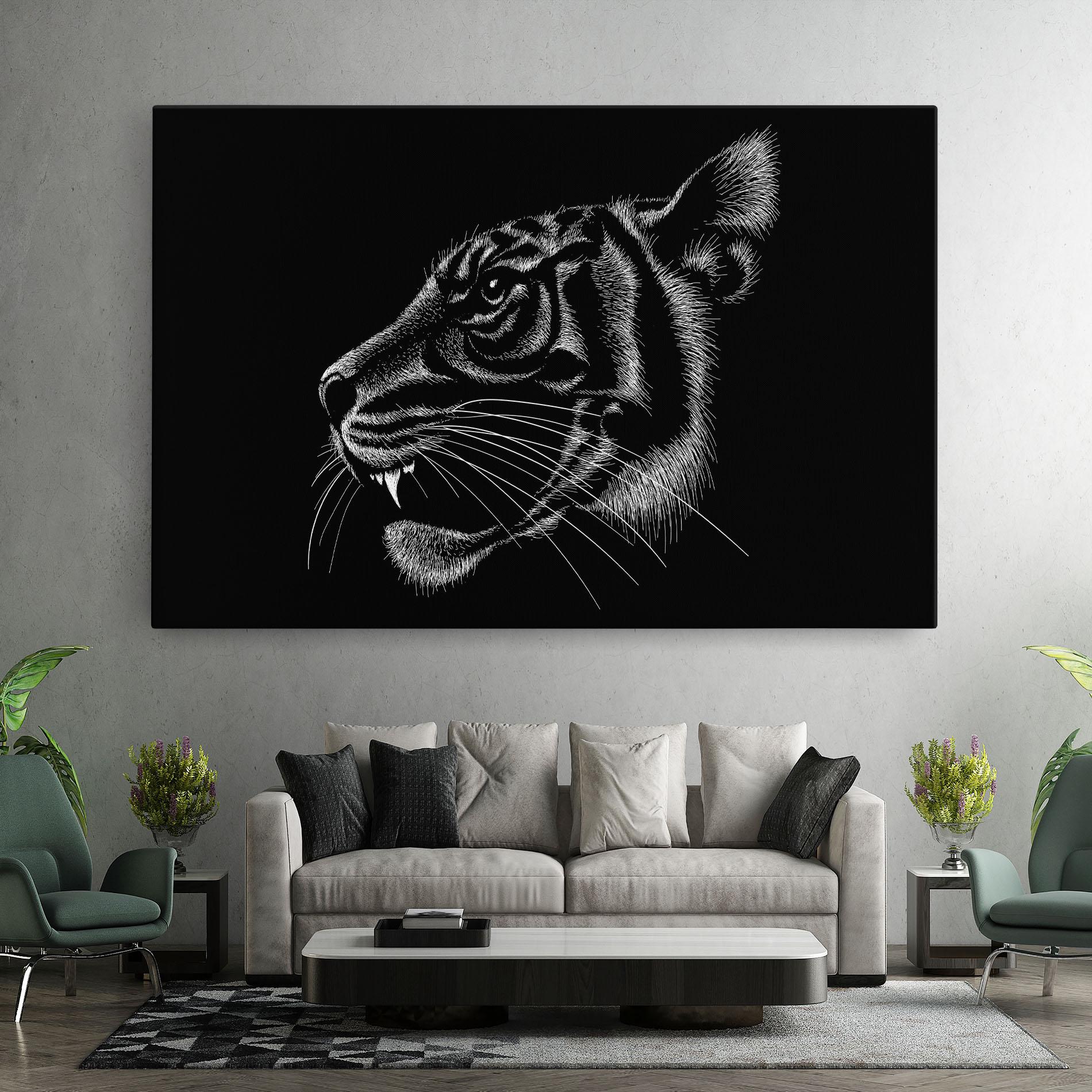 Vászonkép Tiger White Head mockup 7
