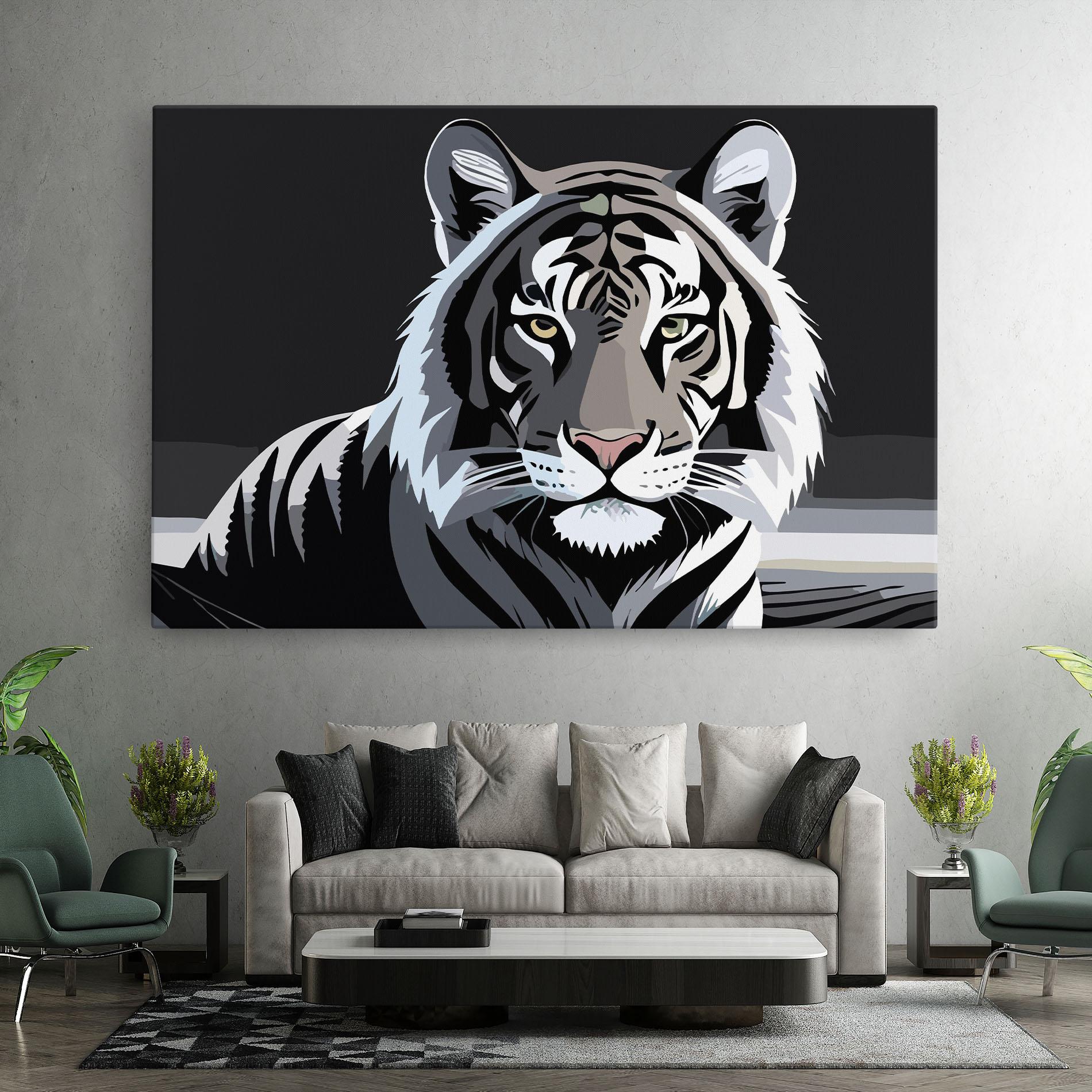 Vászonkép White Grey Tiger mockup 7