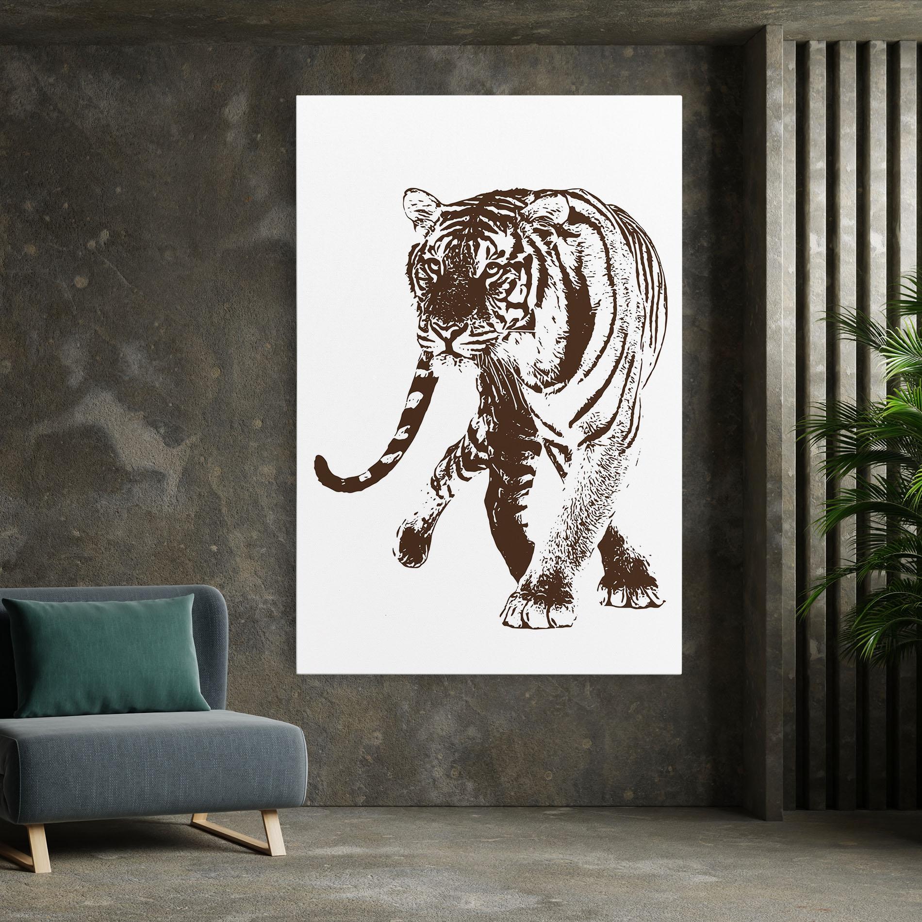 Vászonkép Brown Line Tiger mockup 7