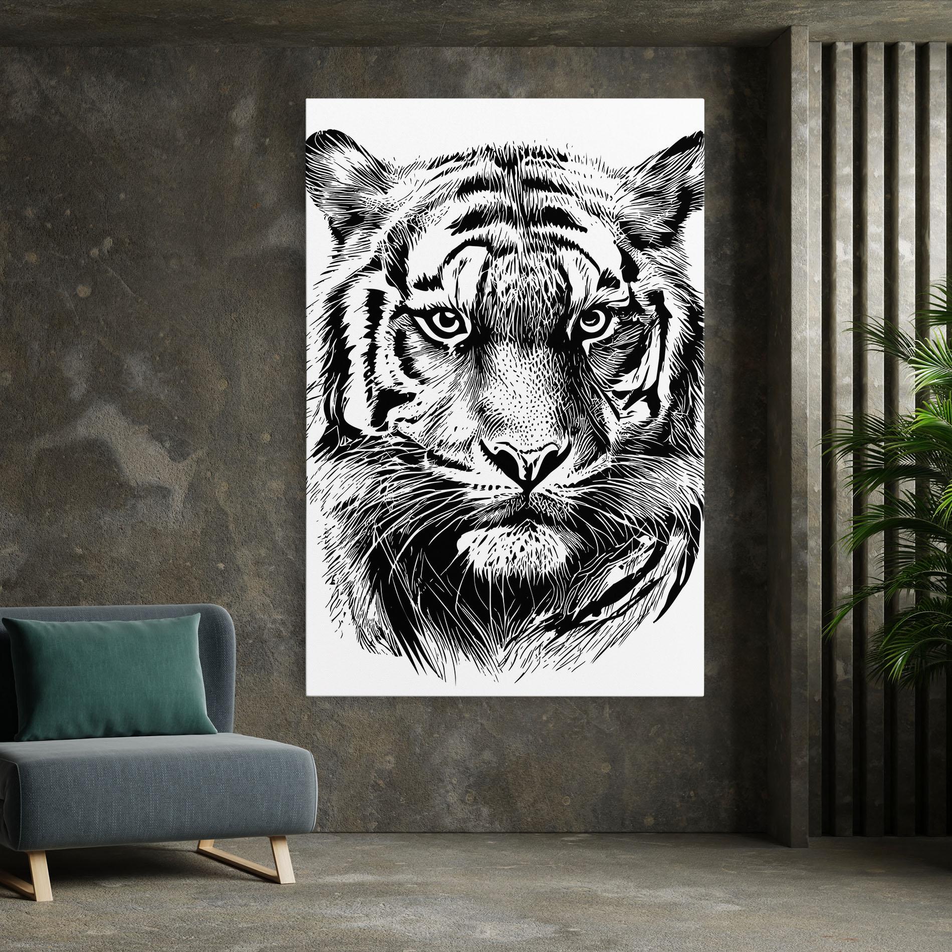 Vászonkép Pretty Tiger Head mockup 7