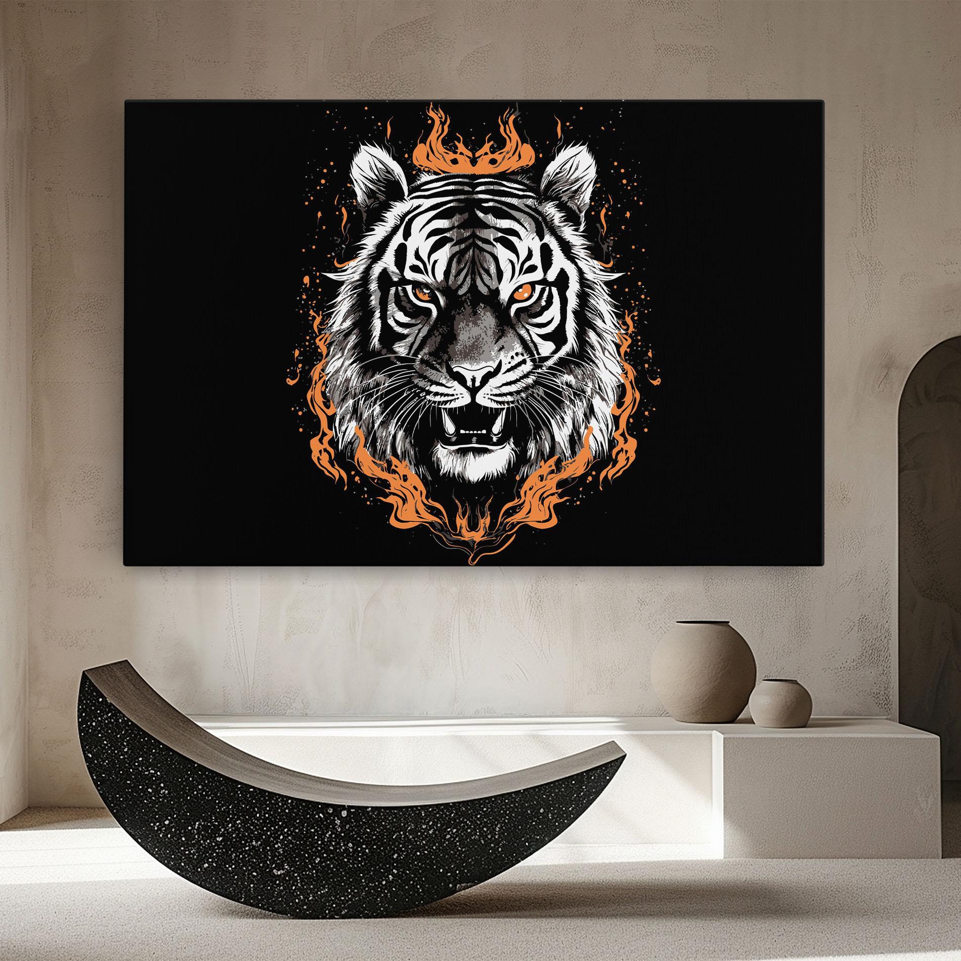 Vászonkép Fire Tiger mockup 8