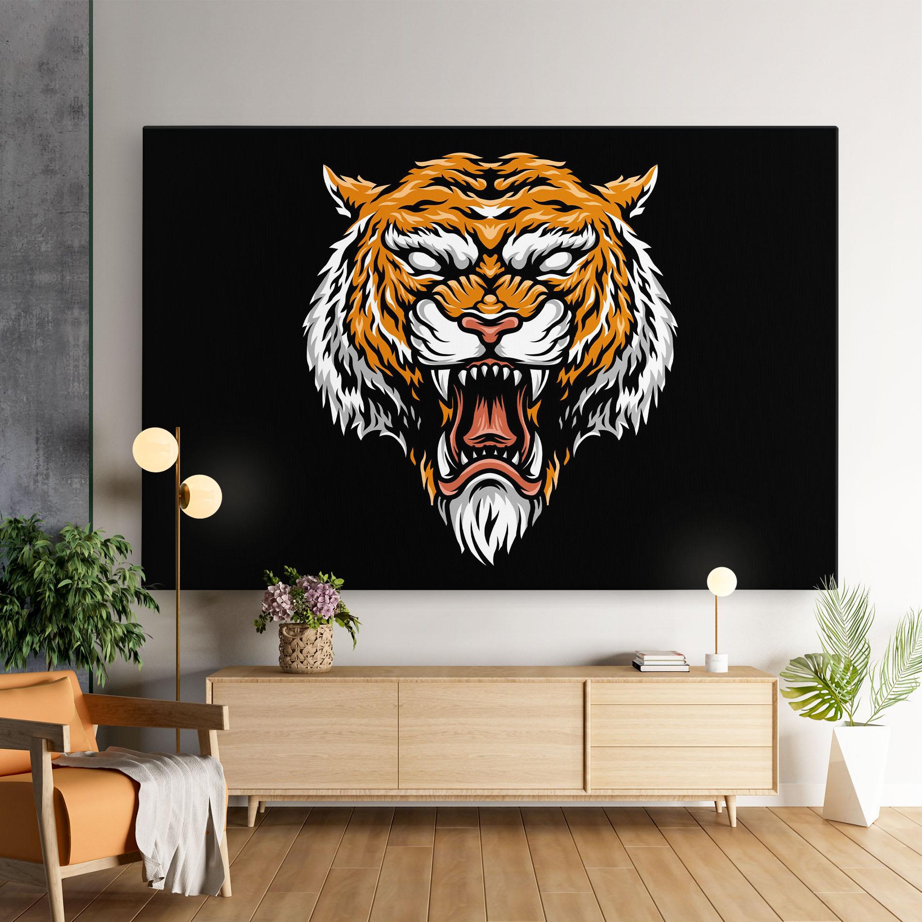 Vászonkép Angry Orange Tiger mockup 9