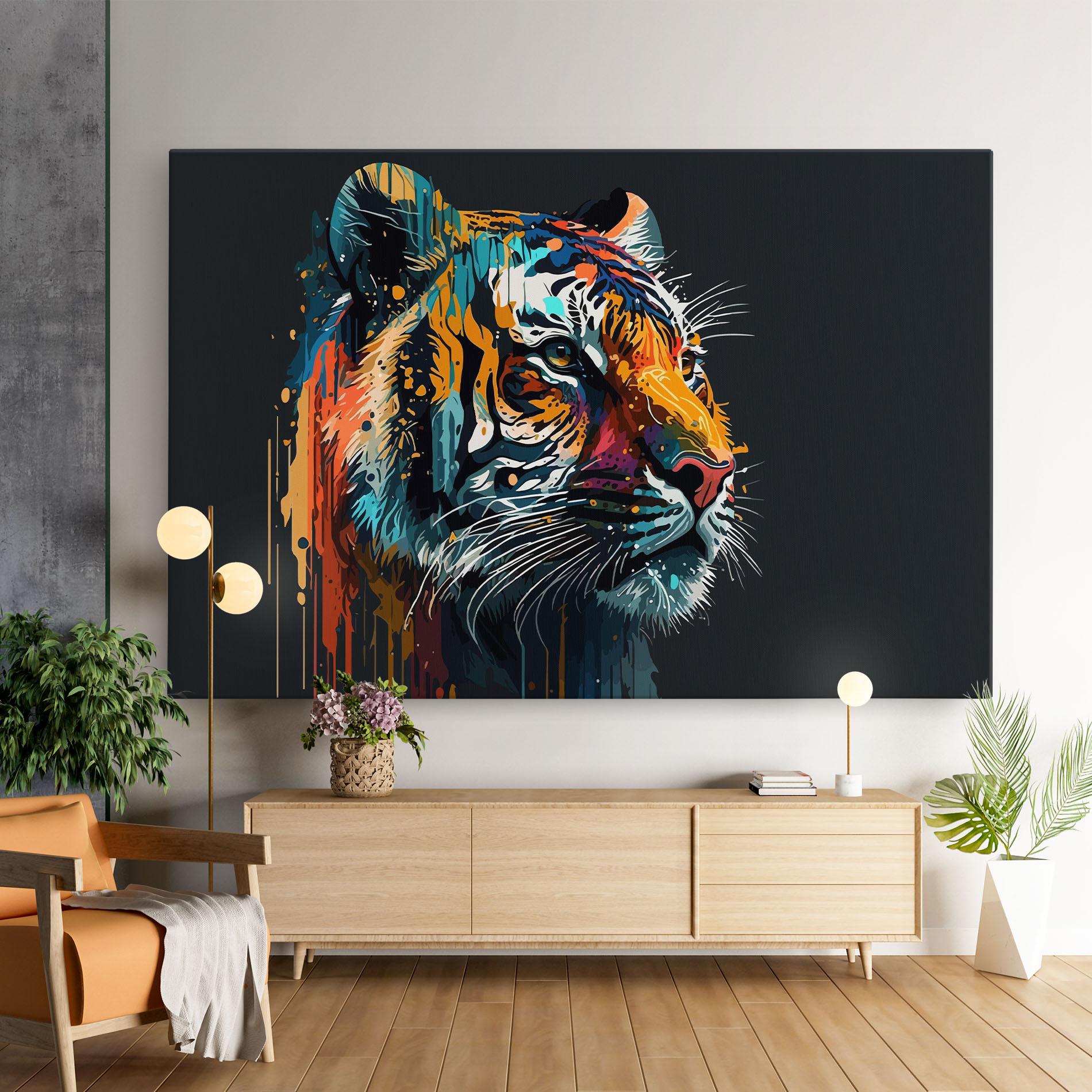 Vászonkép Color Mix Tiger mockup 9