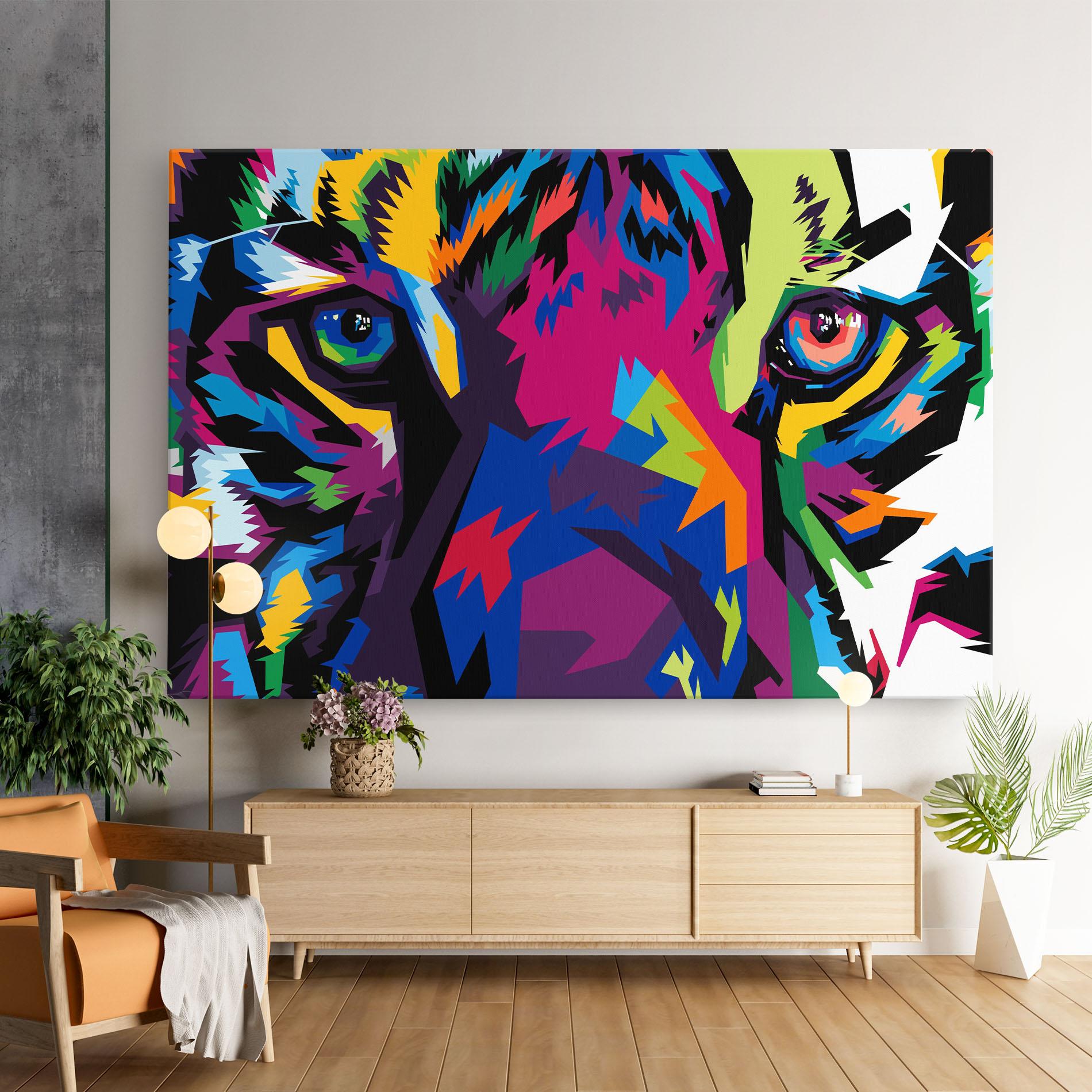 Vászonkép Colourul Tiger Eyes mockup 9