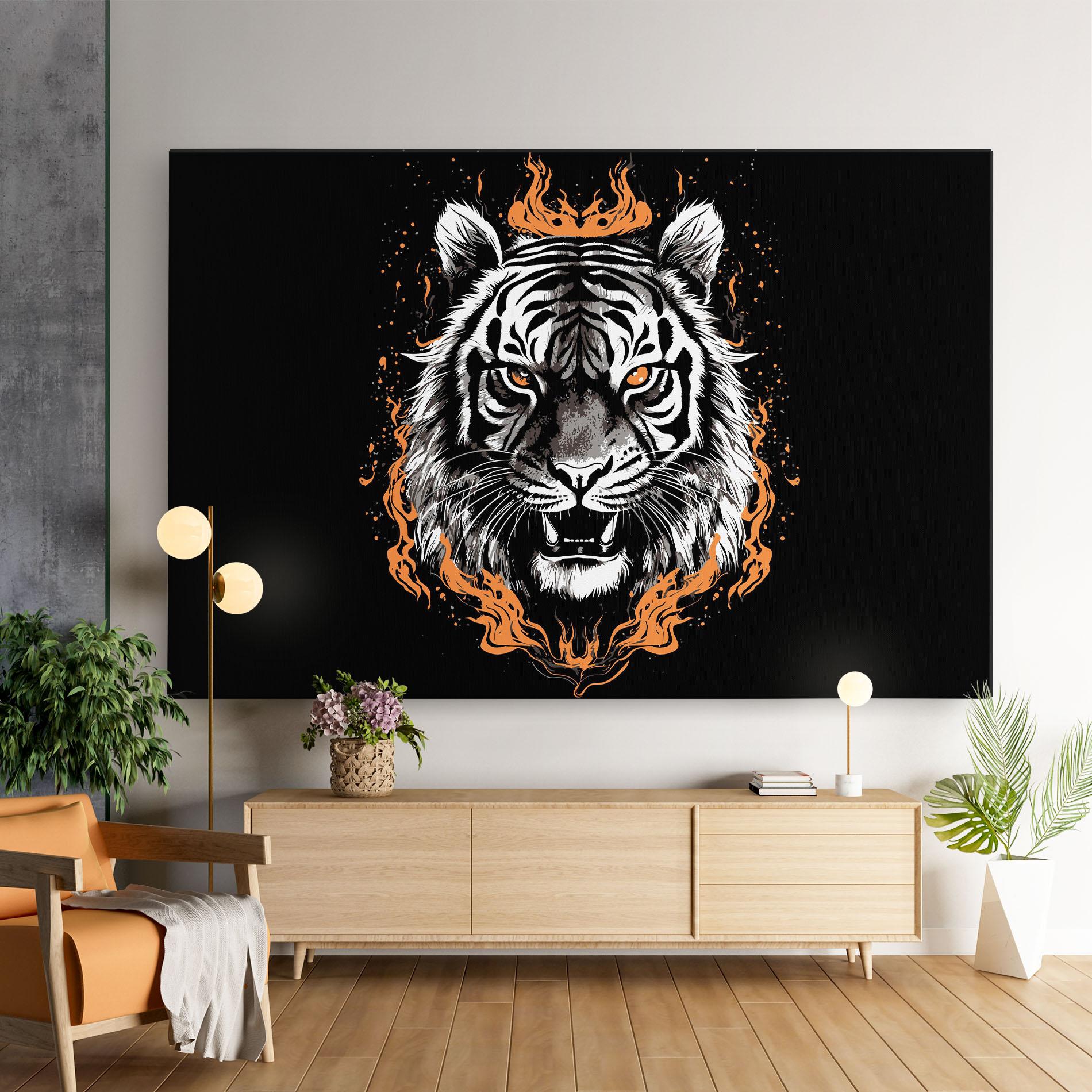 Vászonkép Fire Tiger mockup 9