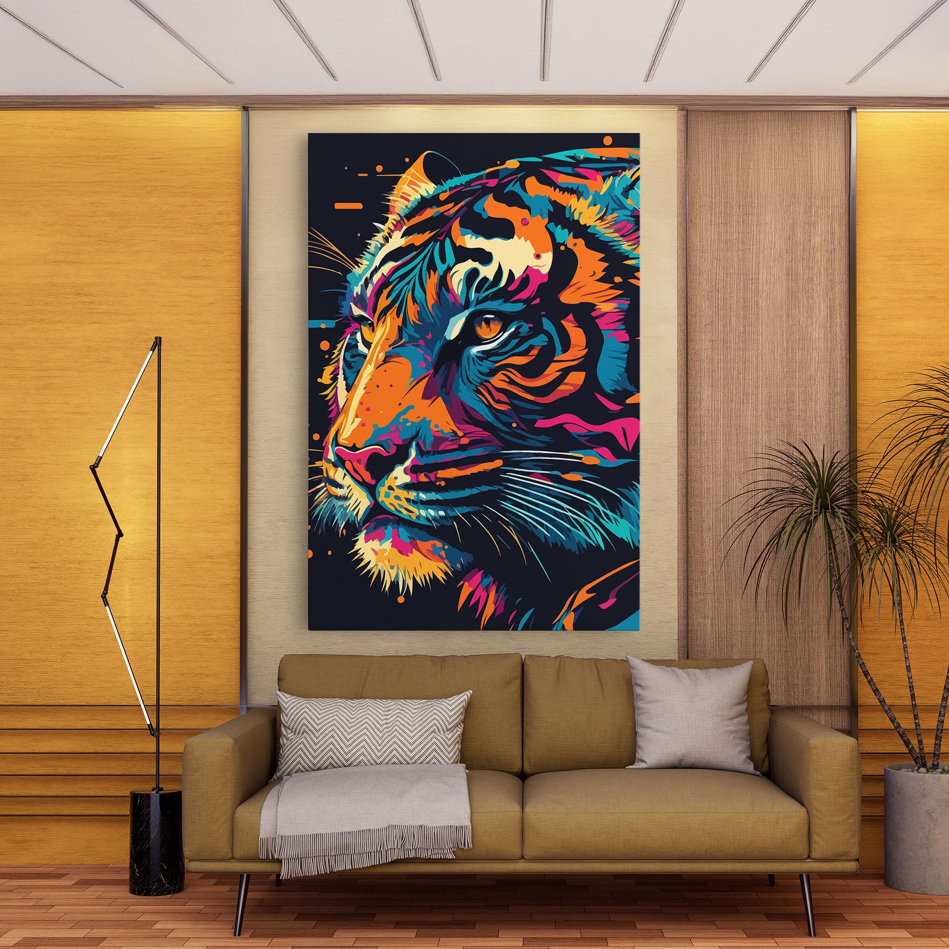 Vászonkép Colorful Tiger mockup 9