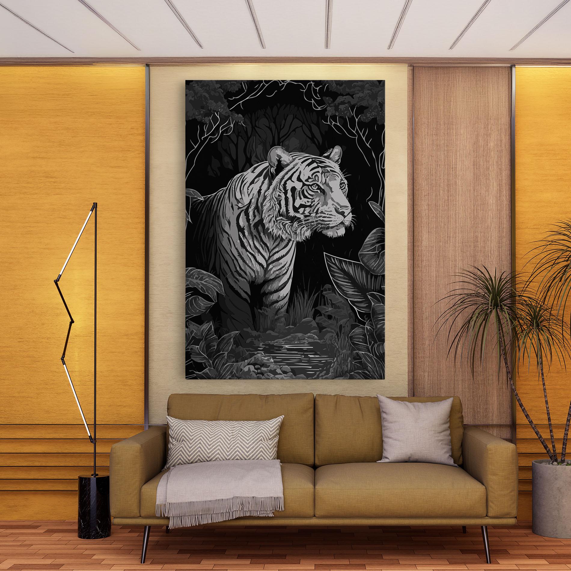 Vászonkép Grey Tiger mockup 9