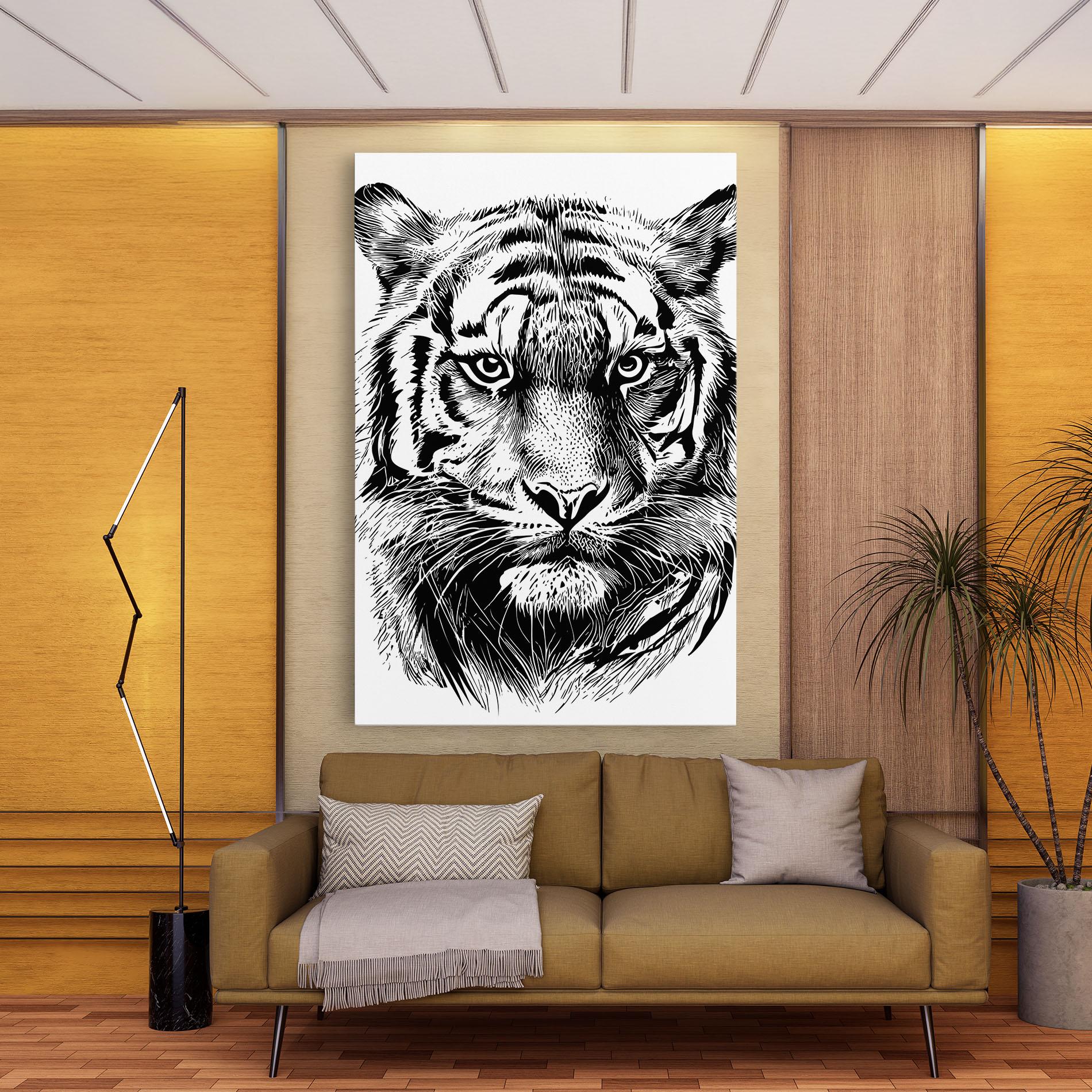 Vászonkép Pretty Tiger Head mockup 9