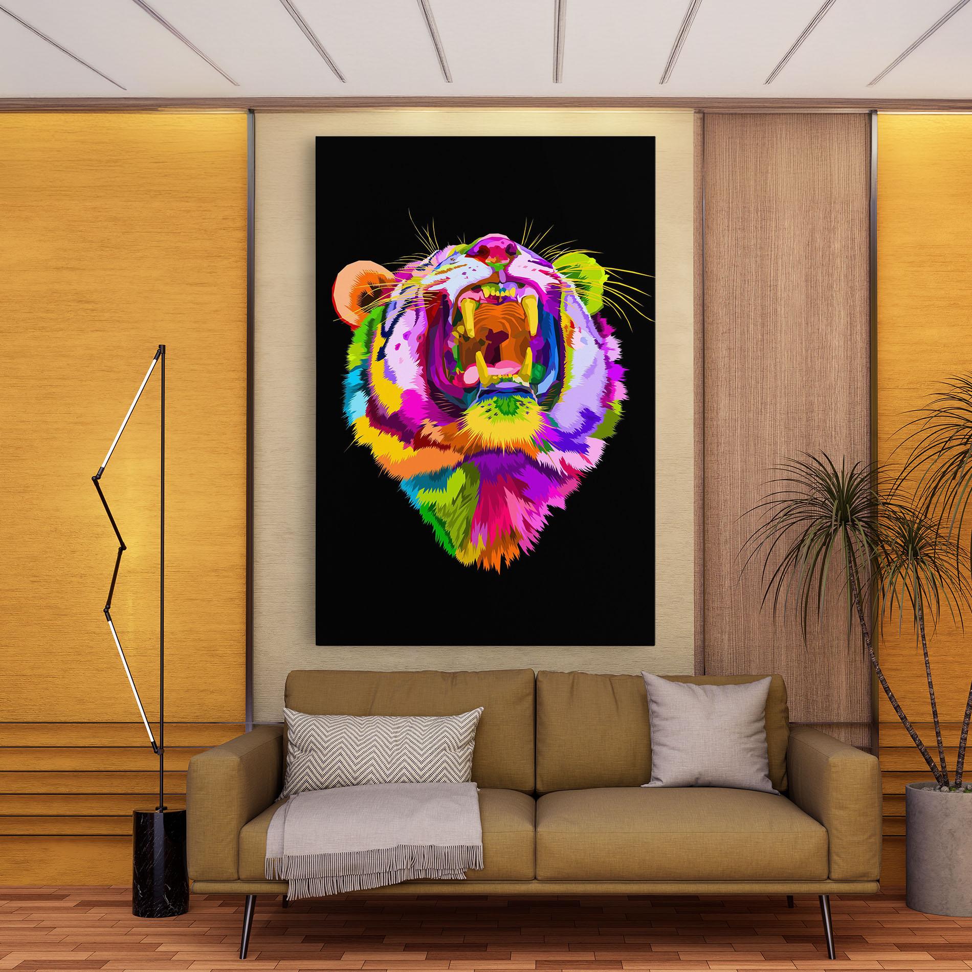 Vászonkép Tiger Mix Color mockup 9