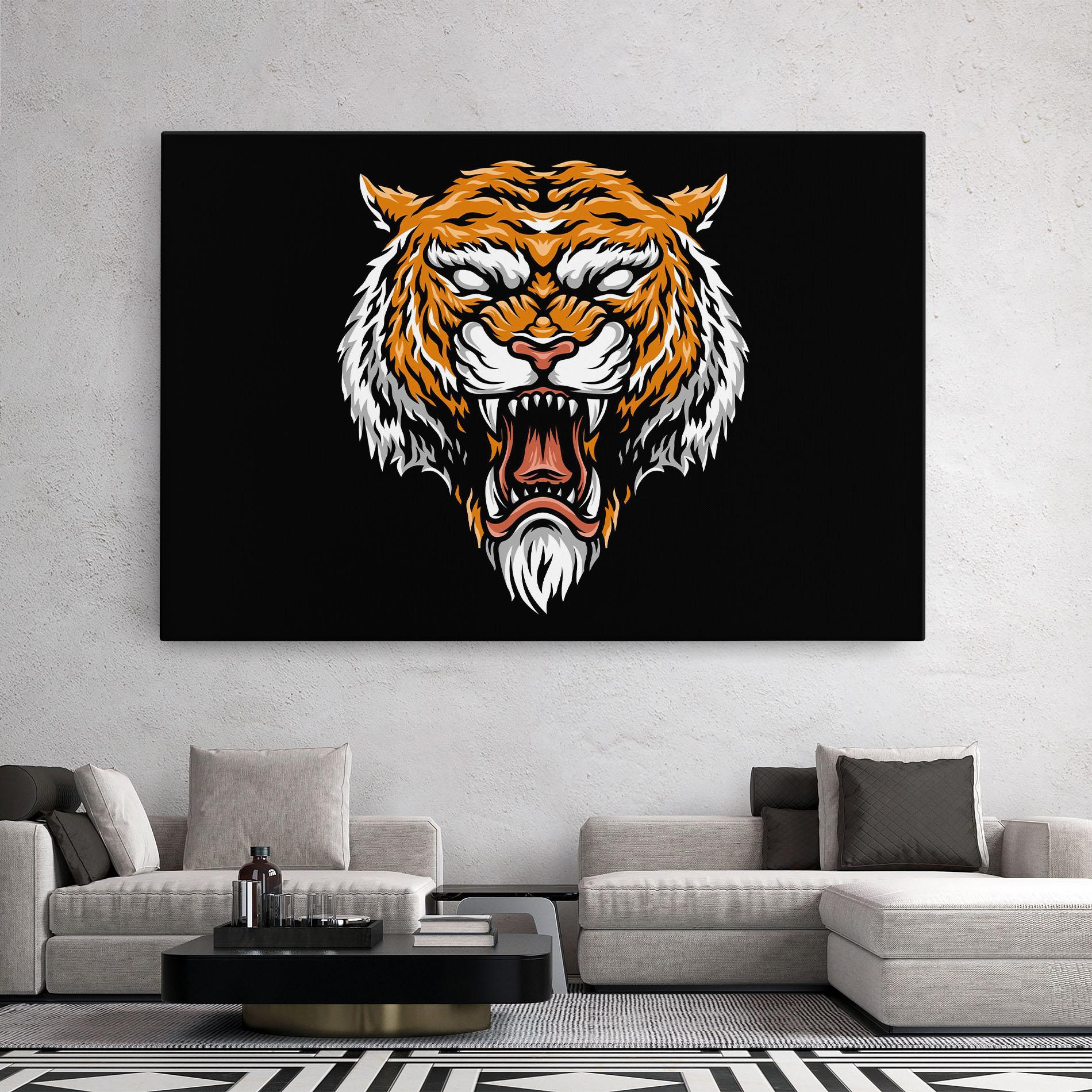 Vászonkép Angry Orange Tiger mockup 2