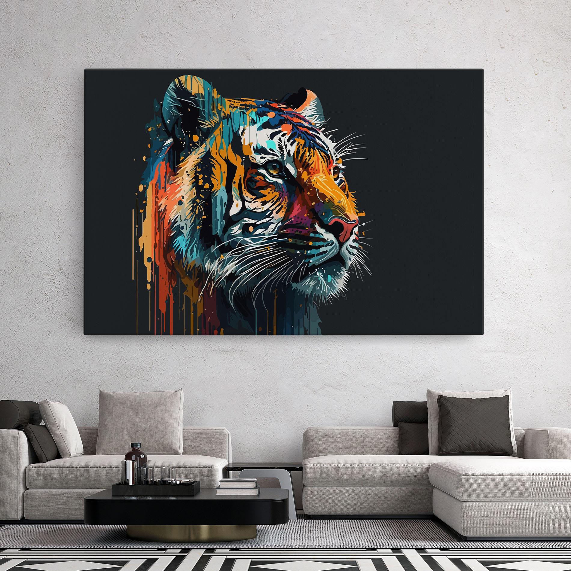 Vászonkép Color Mix Tiger mockup 2